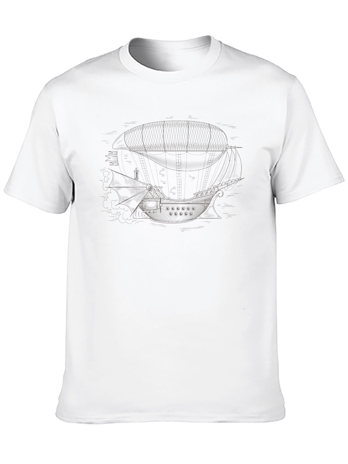 Steampunk Airship Graphic T-Shirt - Unique Design
