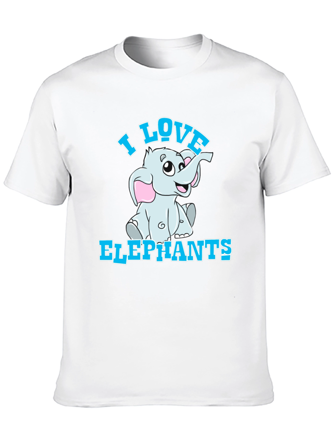 I Love Elephants T-Shirt - Cute Cartoon Graphic Tee