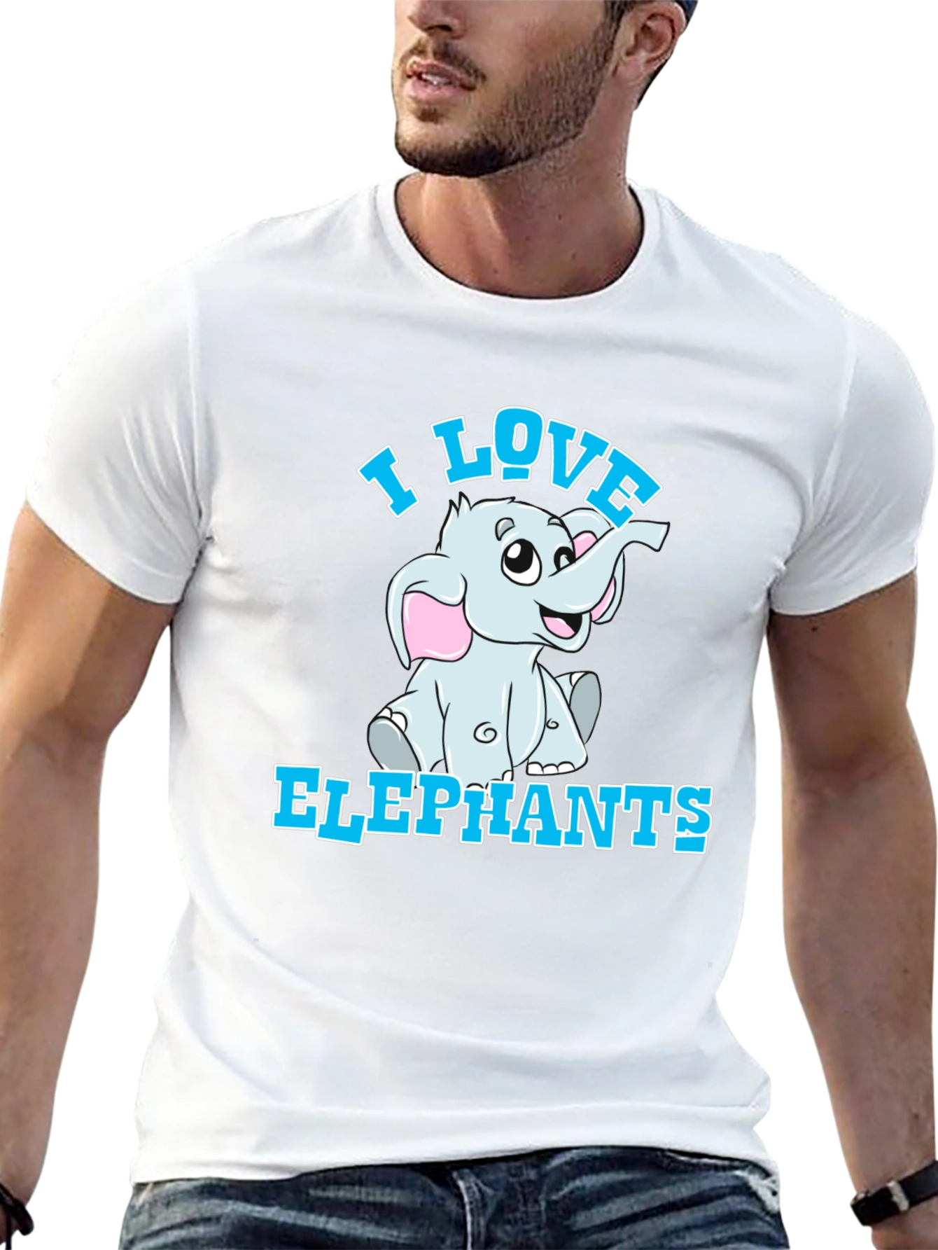 I Love Elephants T-Shirt - Cute Cartoon Graphic Tee