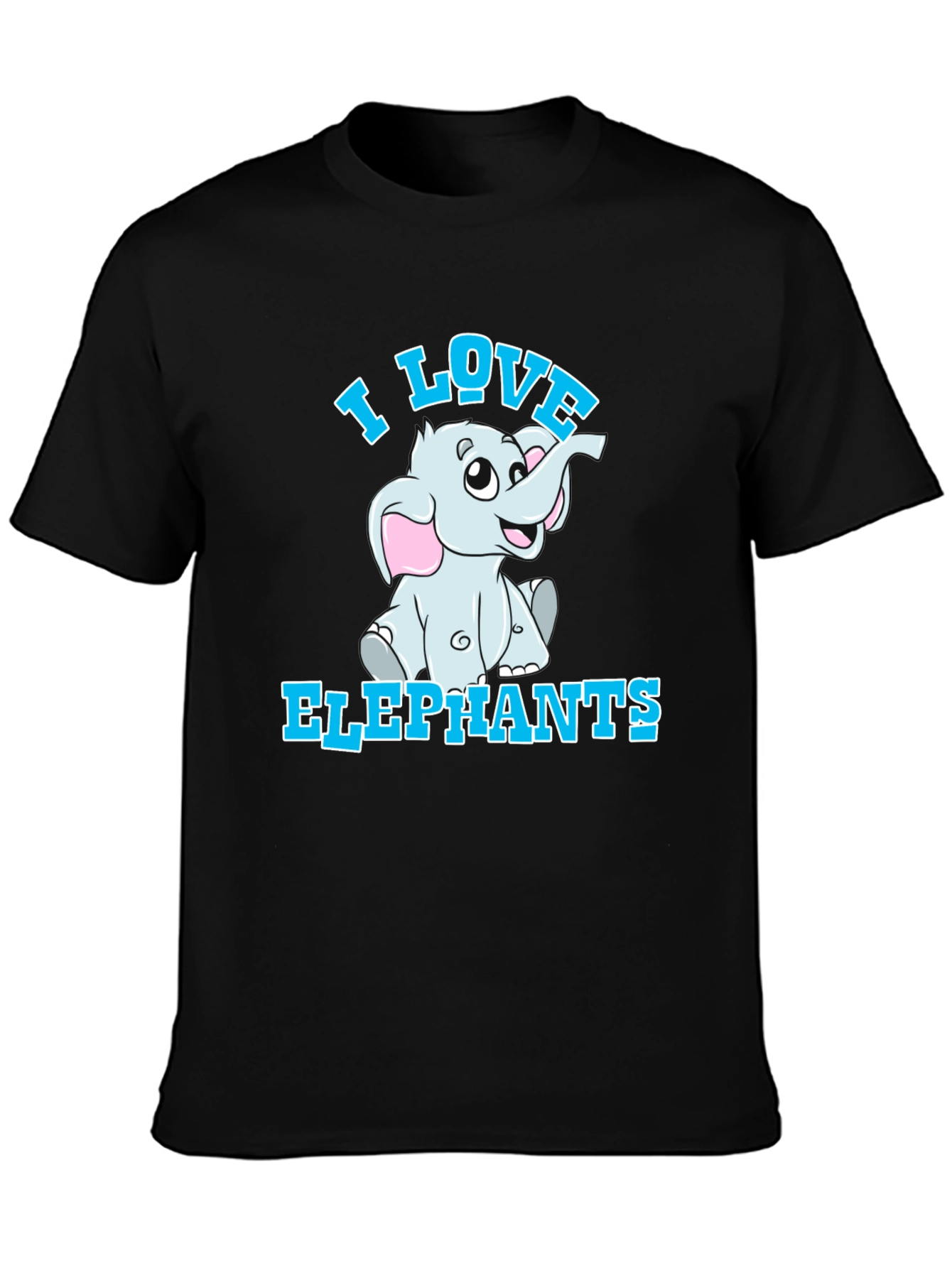 I Love Elephants T-Shirt - Cute Cartoon Graphic Tee