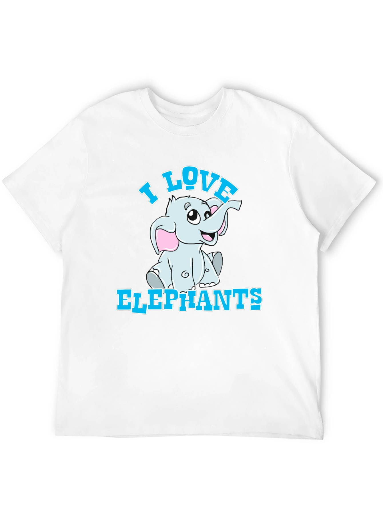 I Love Elephants T-Shirt - Cute Cartoon Graphic Tee