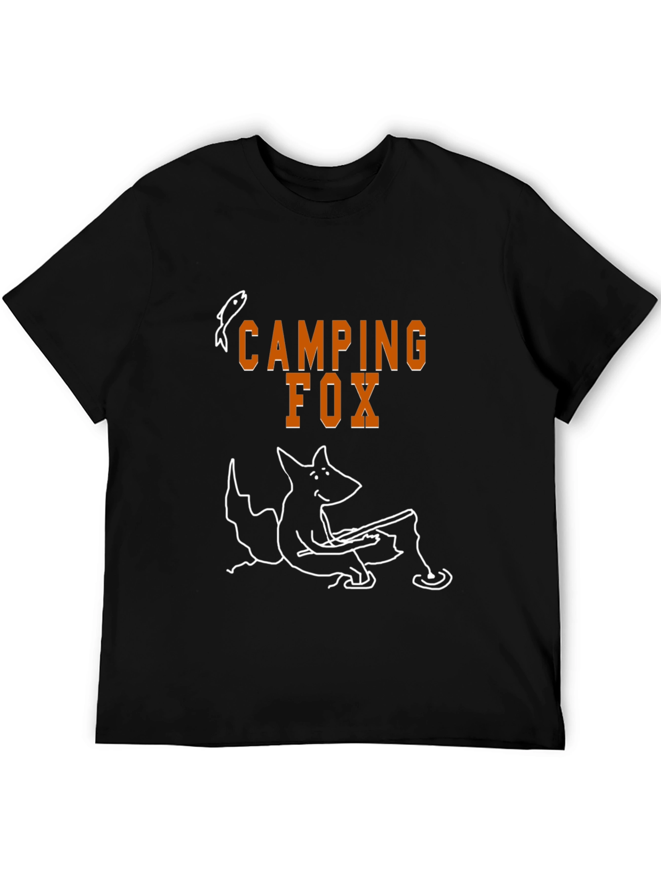 Camping Fox Graphic T-Shirt - Unisex Black Tee