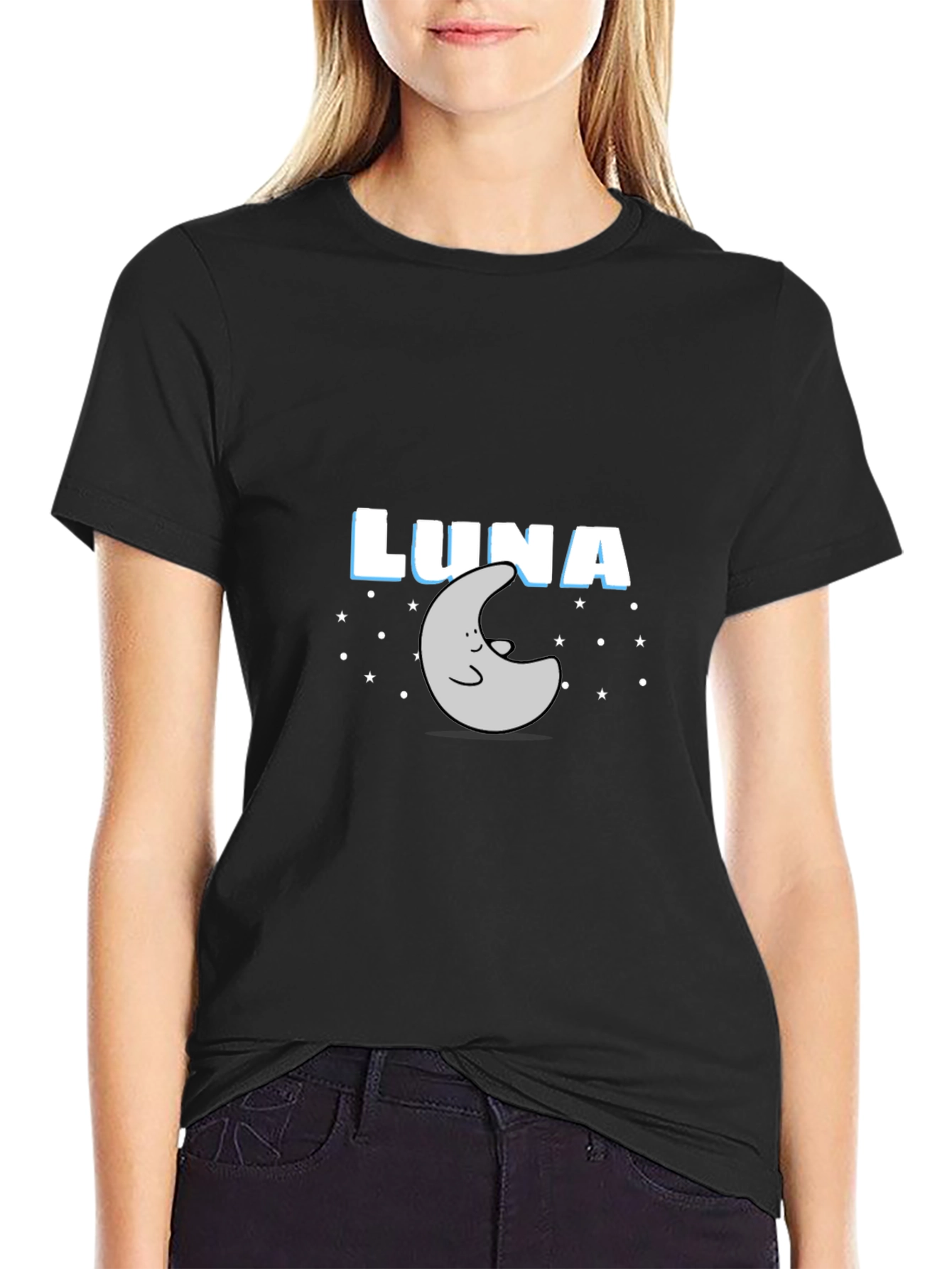 Luna Moon & Stars Graphic Tee - Black