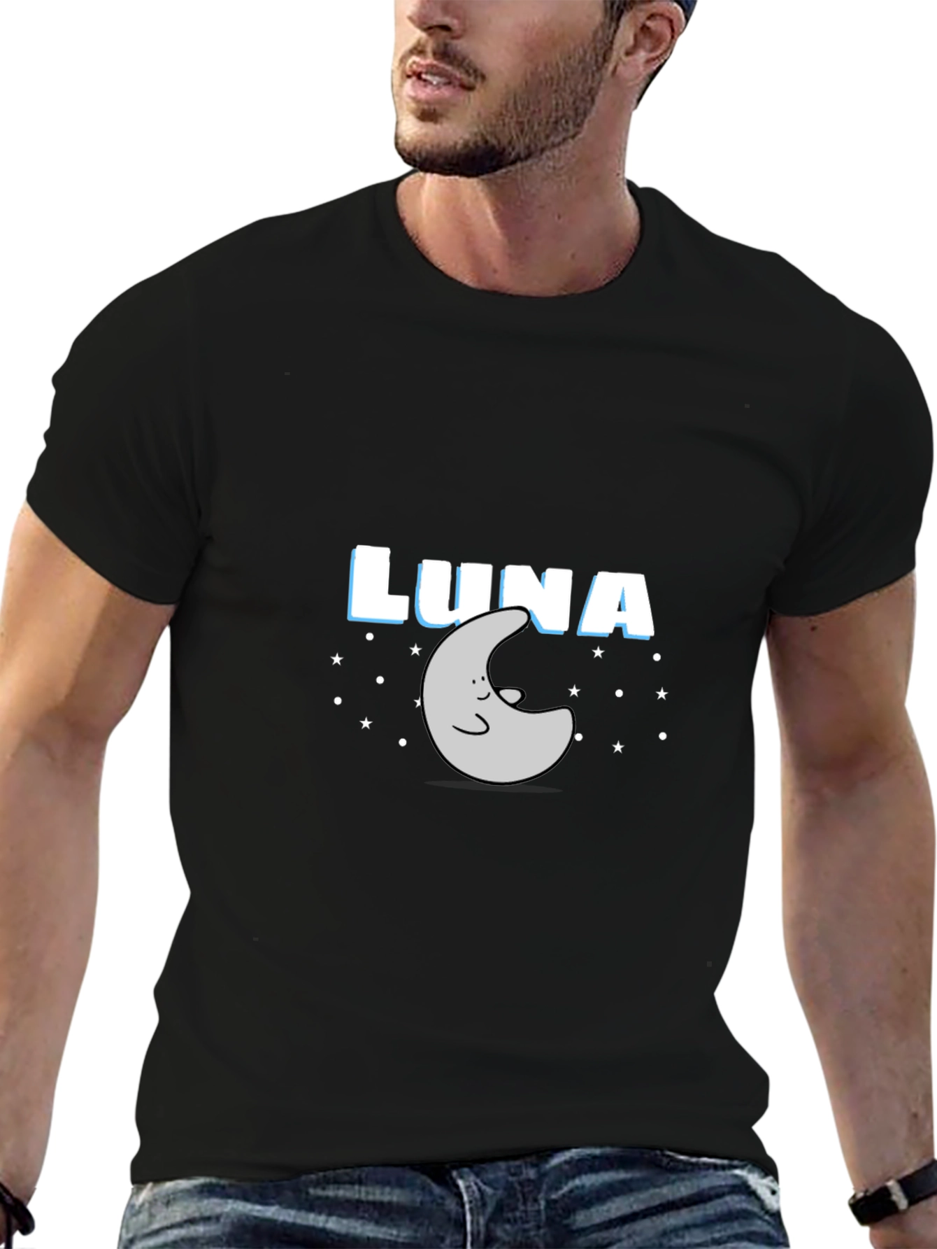 Luna Moon & Stars Graphic Tee - Black