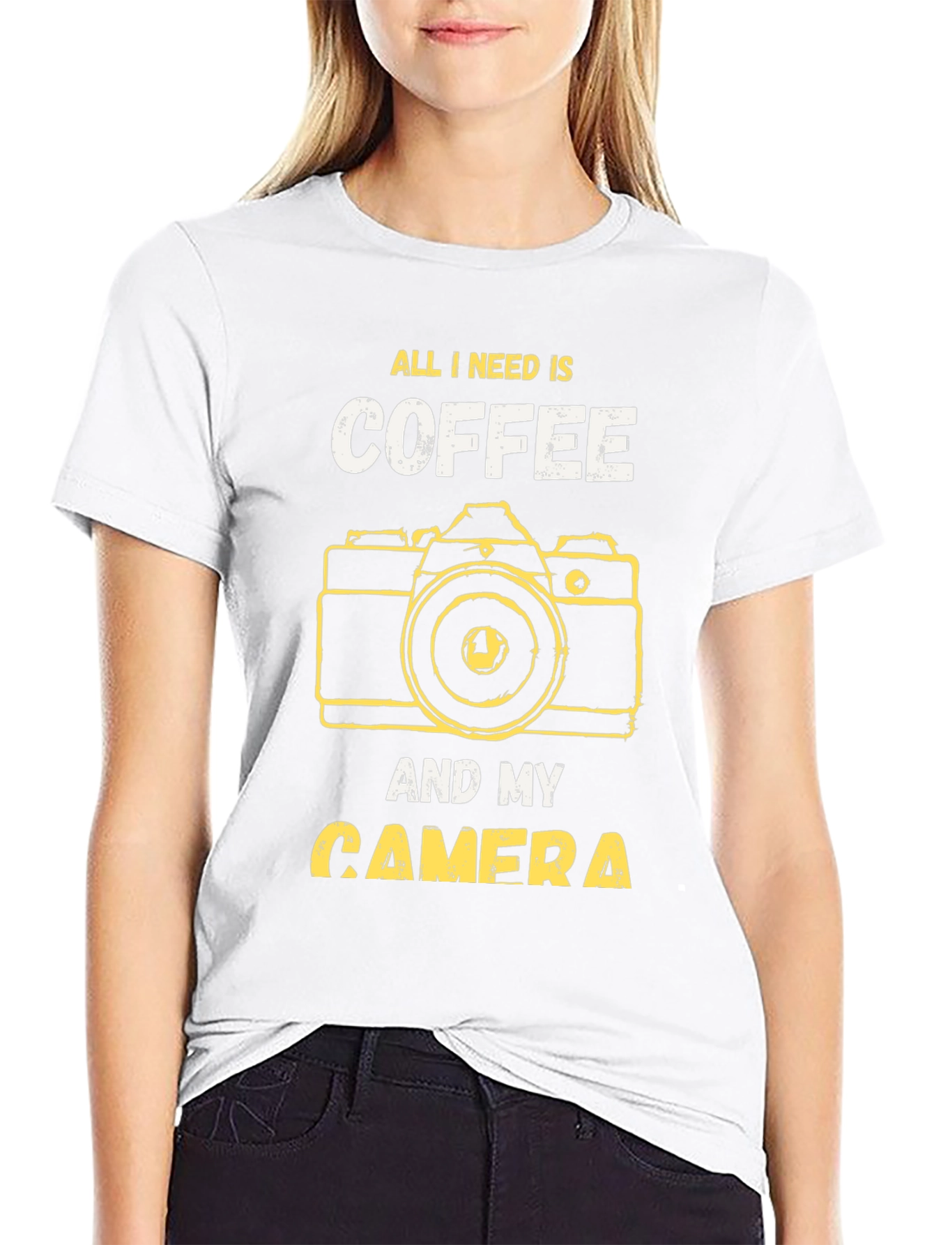 Coffee and Camera Graphic T-Shirt - Photography Lover Tee