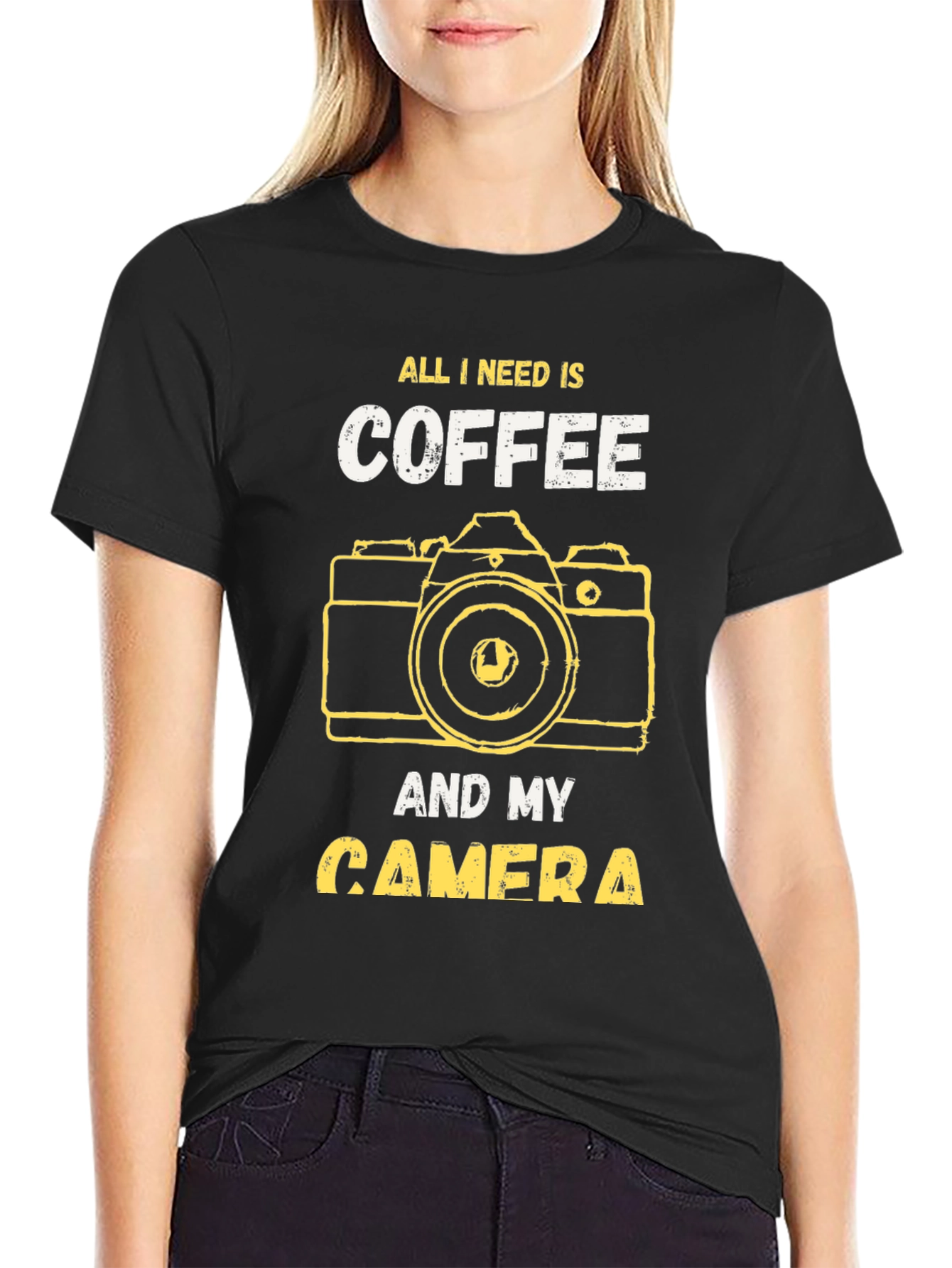 Coffee and Camera Graphic T-Shirt - Photography Lover Tee