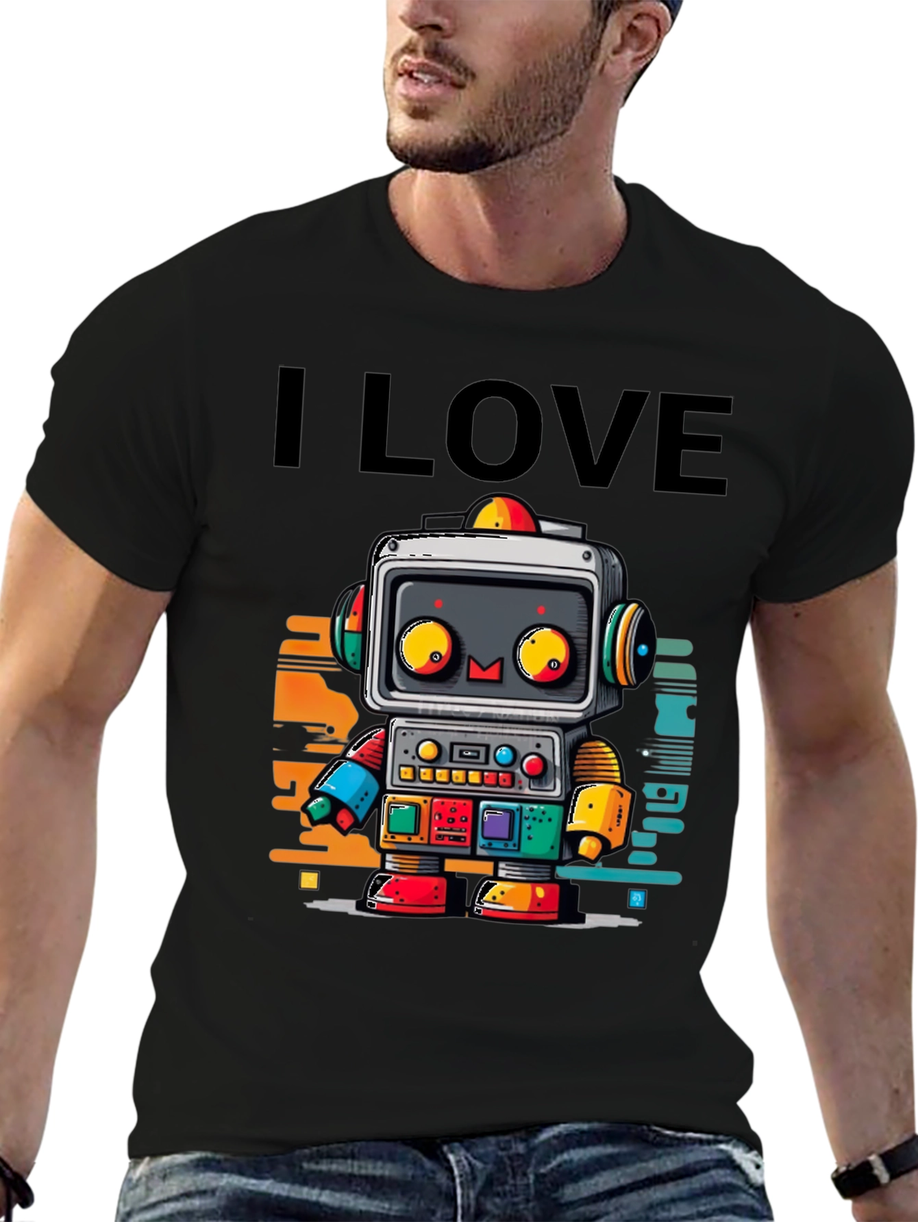 I Love Robots Graphic T-Shirt