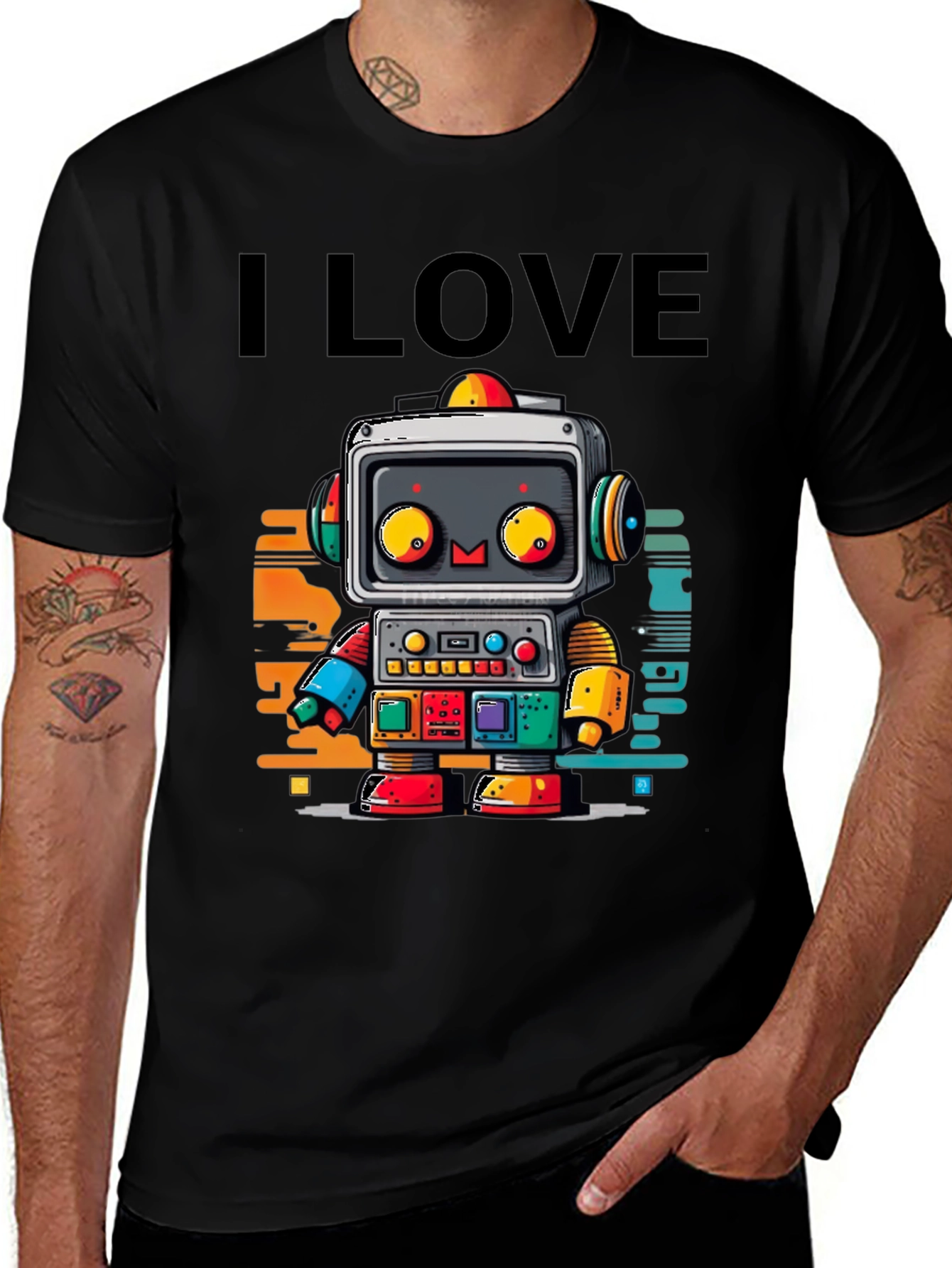 I Love Robots Graphic T-Shirt