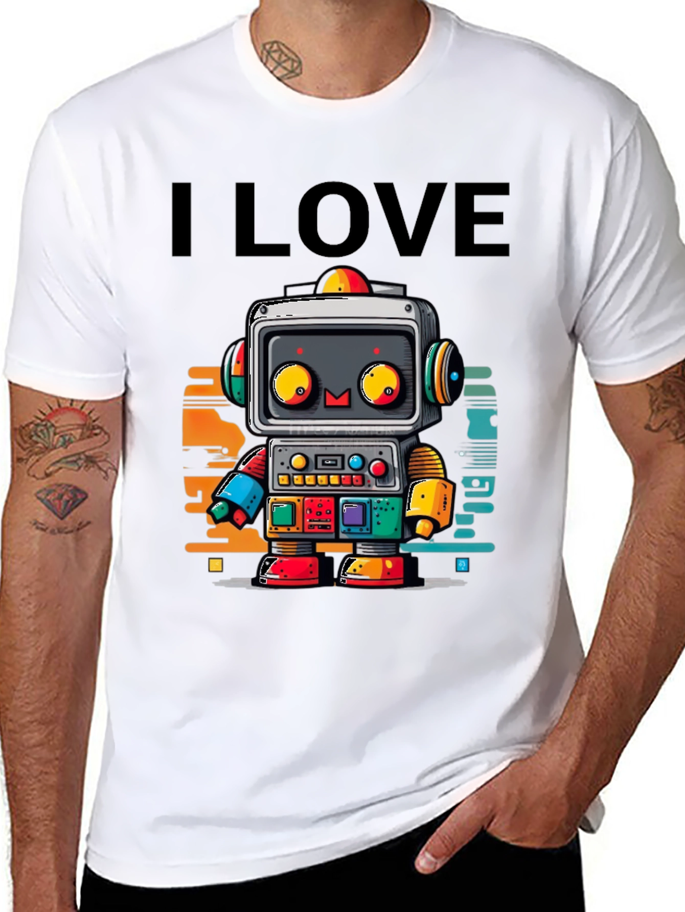 I Love Robots Graphic T-Shirt