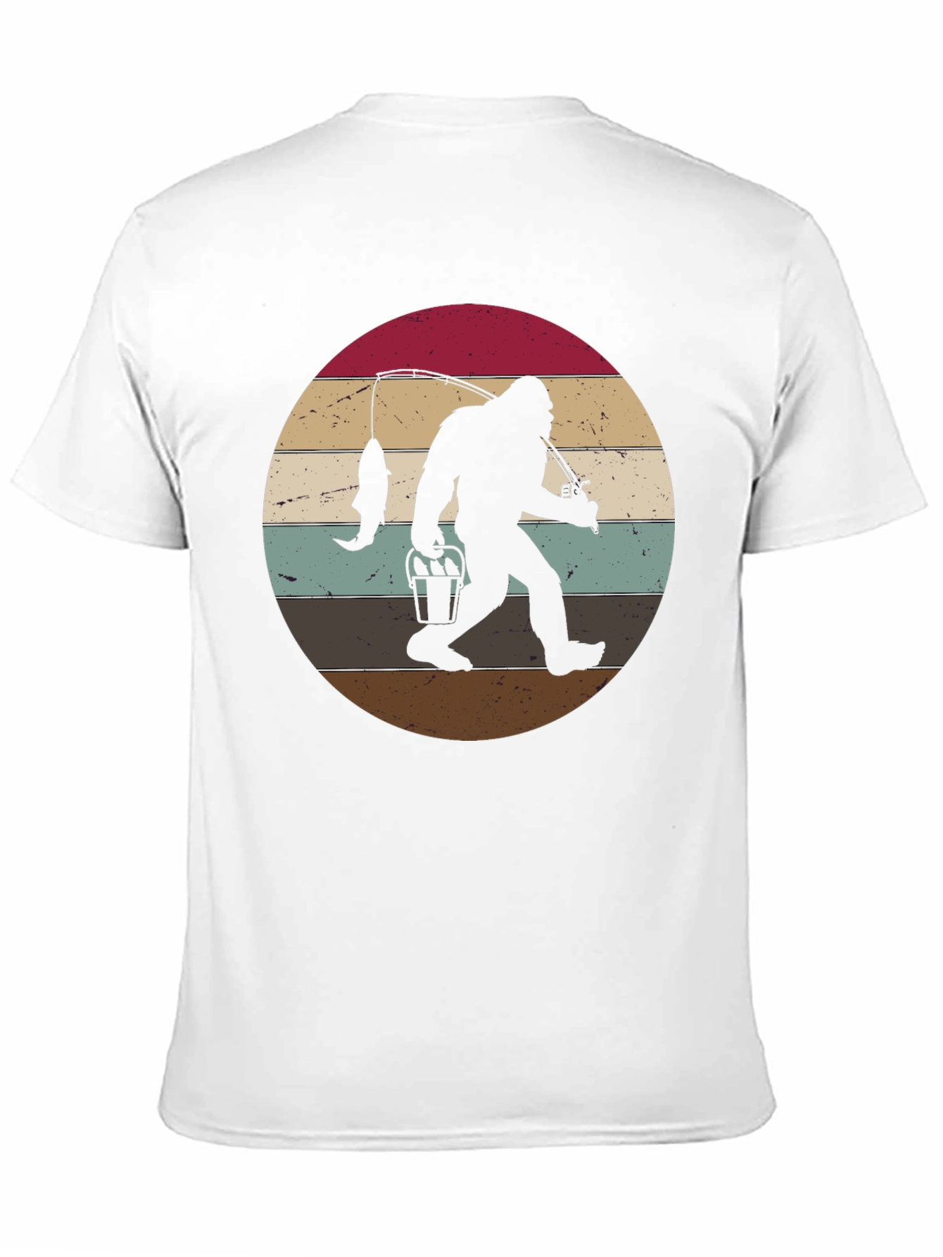 Bigfoot Fishing Sunset Graphic Tee