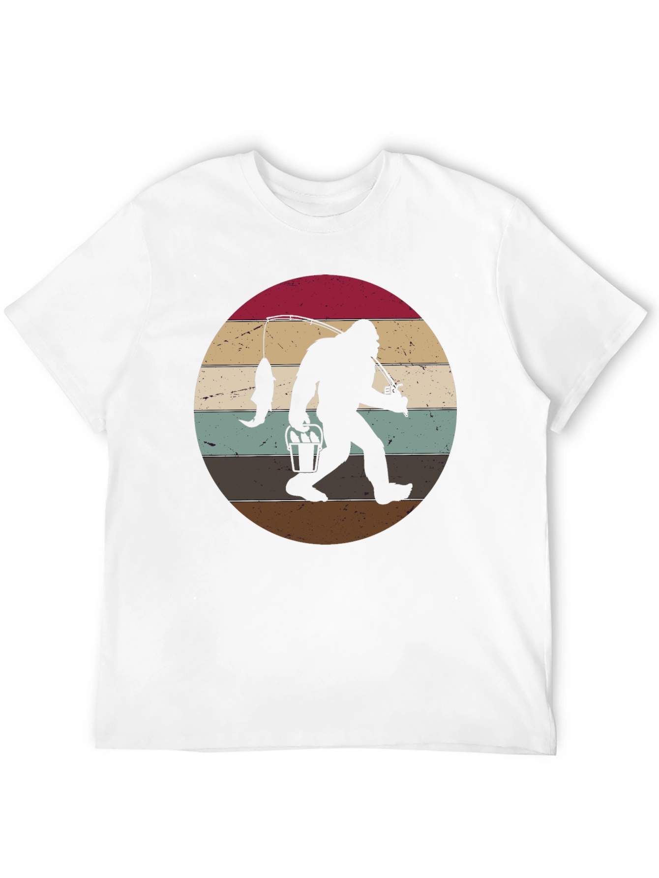 Bigfoot Fishing Sunset Graphic Tee