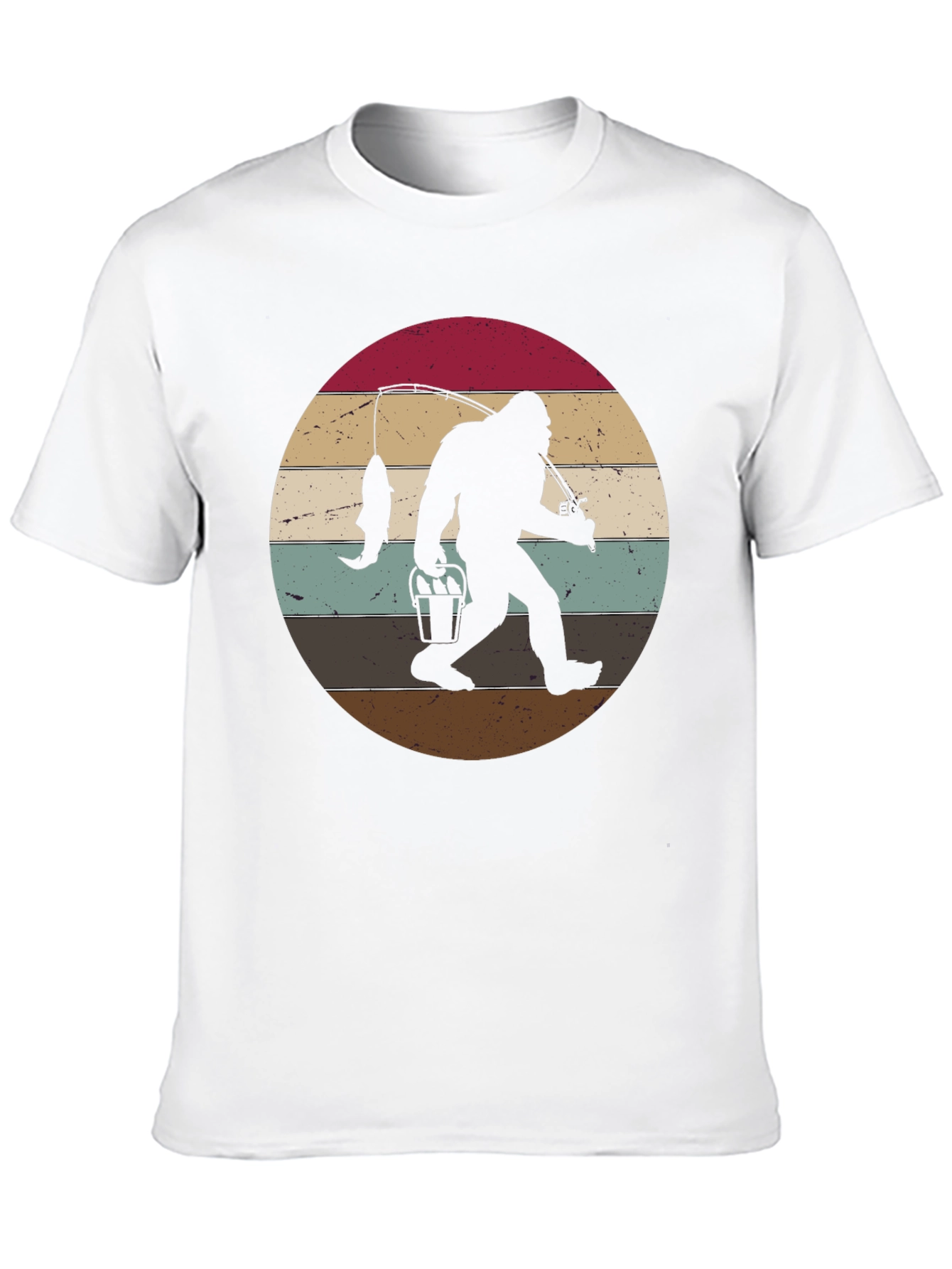 Bigfoot Fishing Sunset Graphic Tee