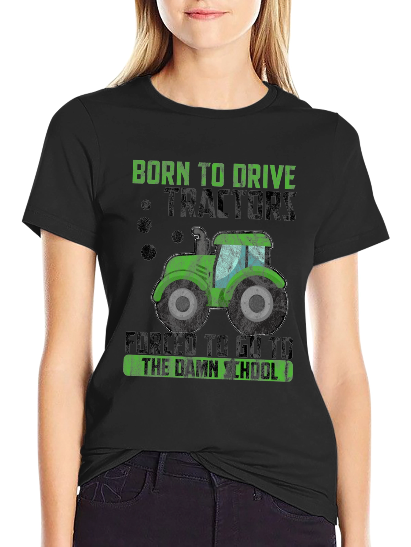Born to Drive Tractors Funny Graphic Tee