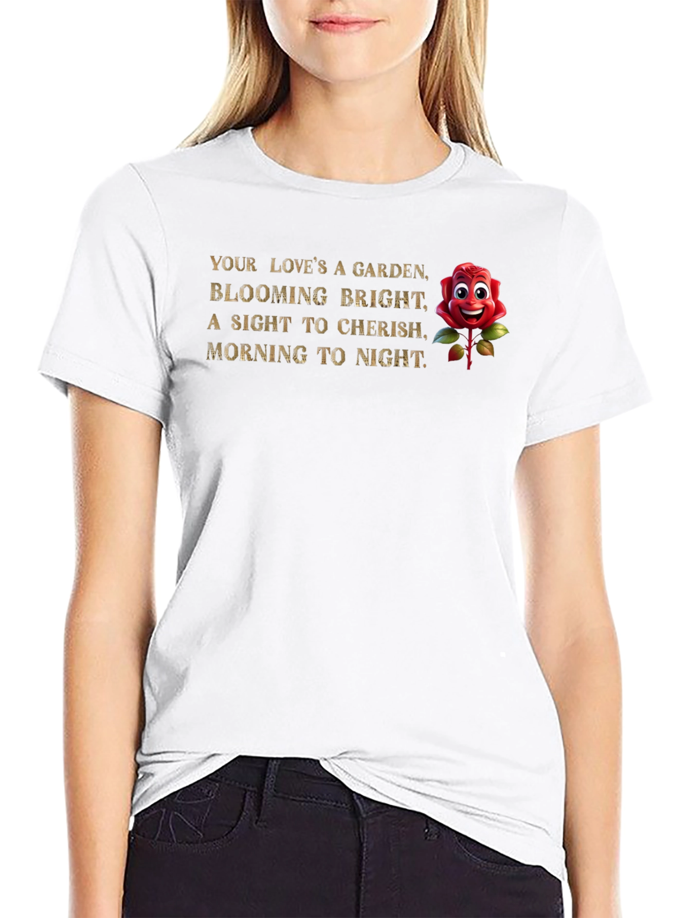 Rose Garden Mens Graphic T-Shirt - Black