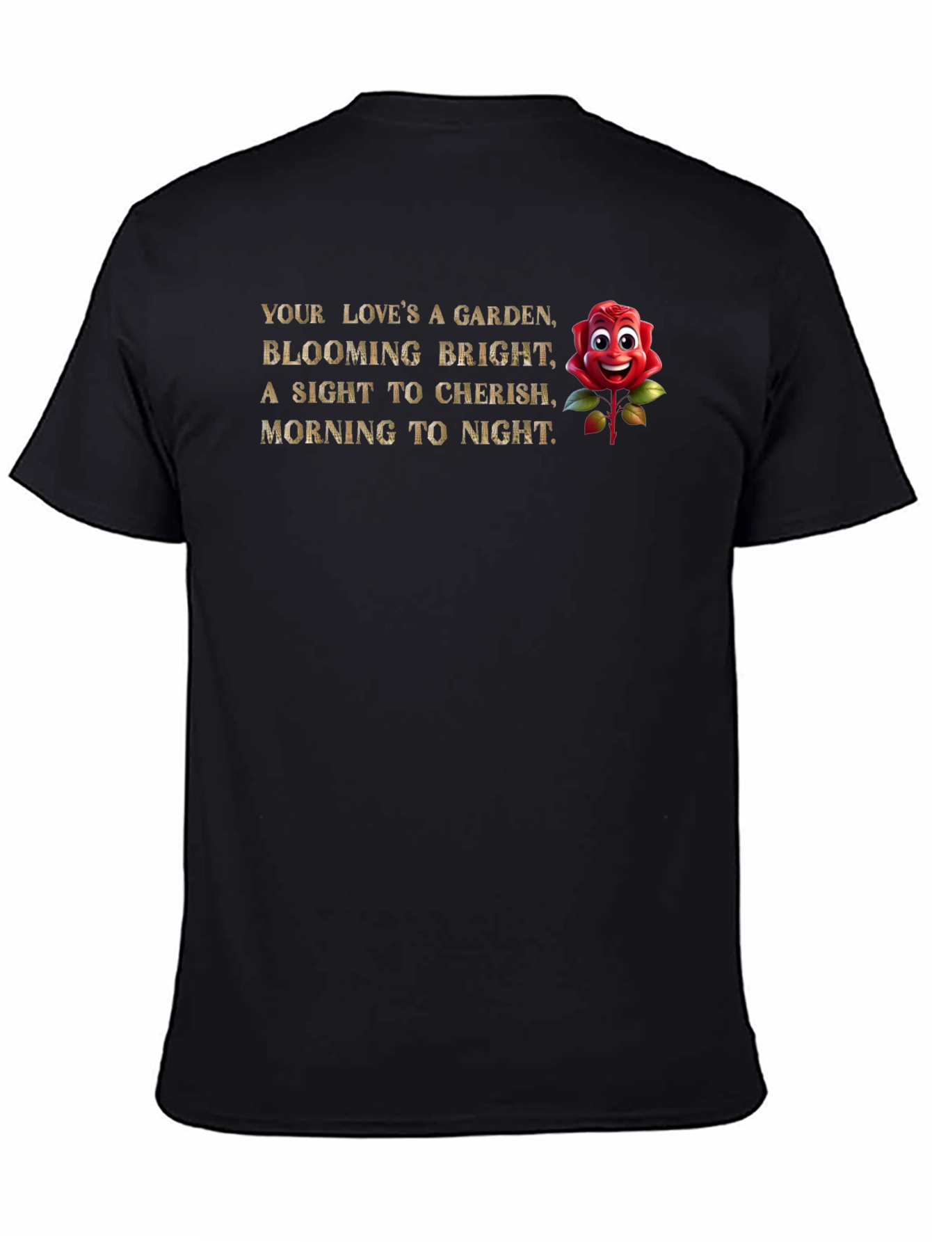 Rose Garden Mens Graphic T-Shirt - Black