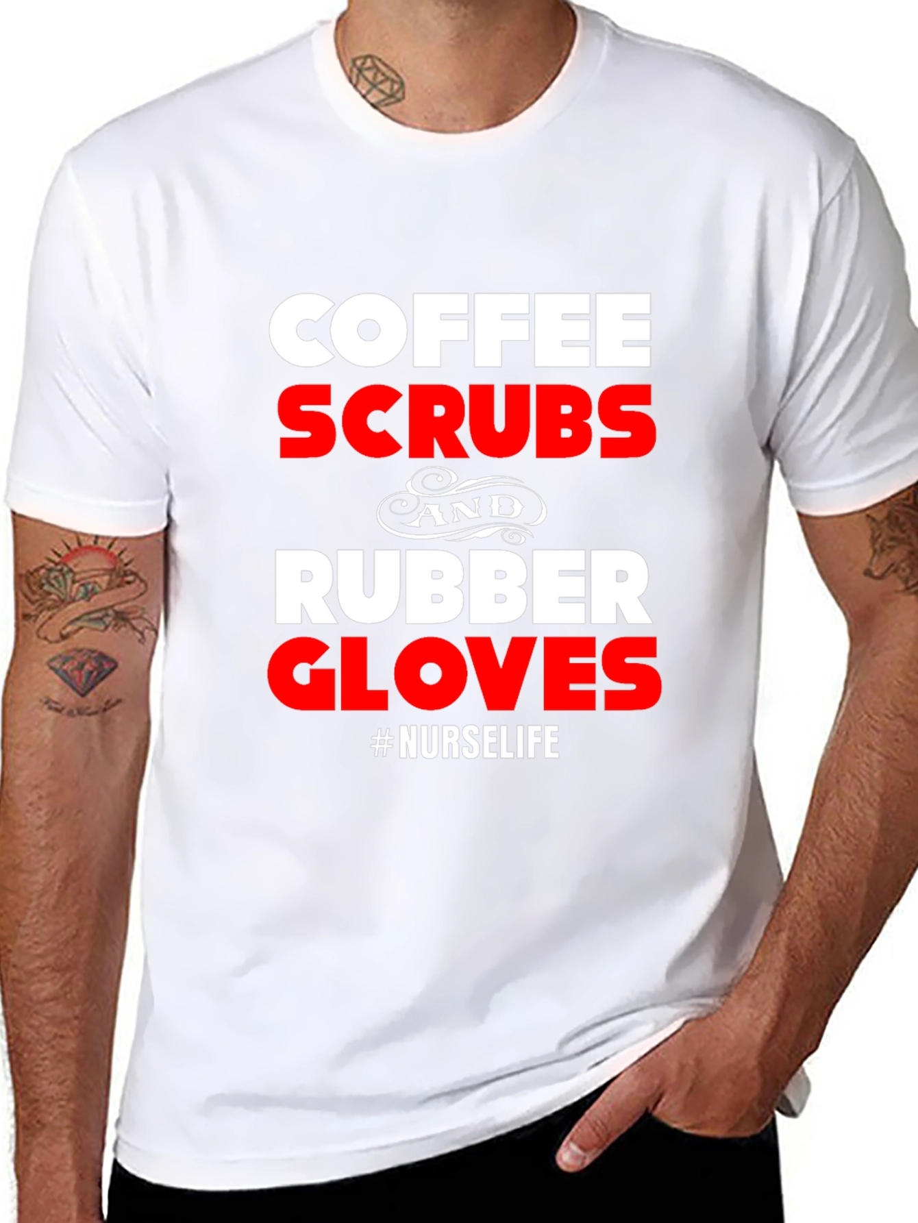 Coffee Scrubs Rubber Gloves Nurse Life Graphic T-Shirt