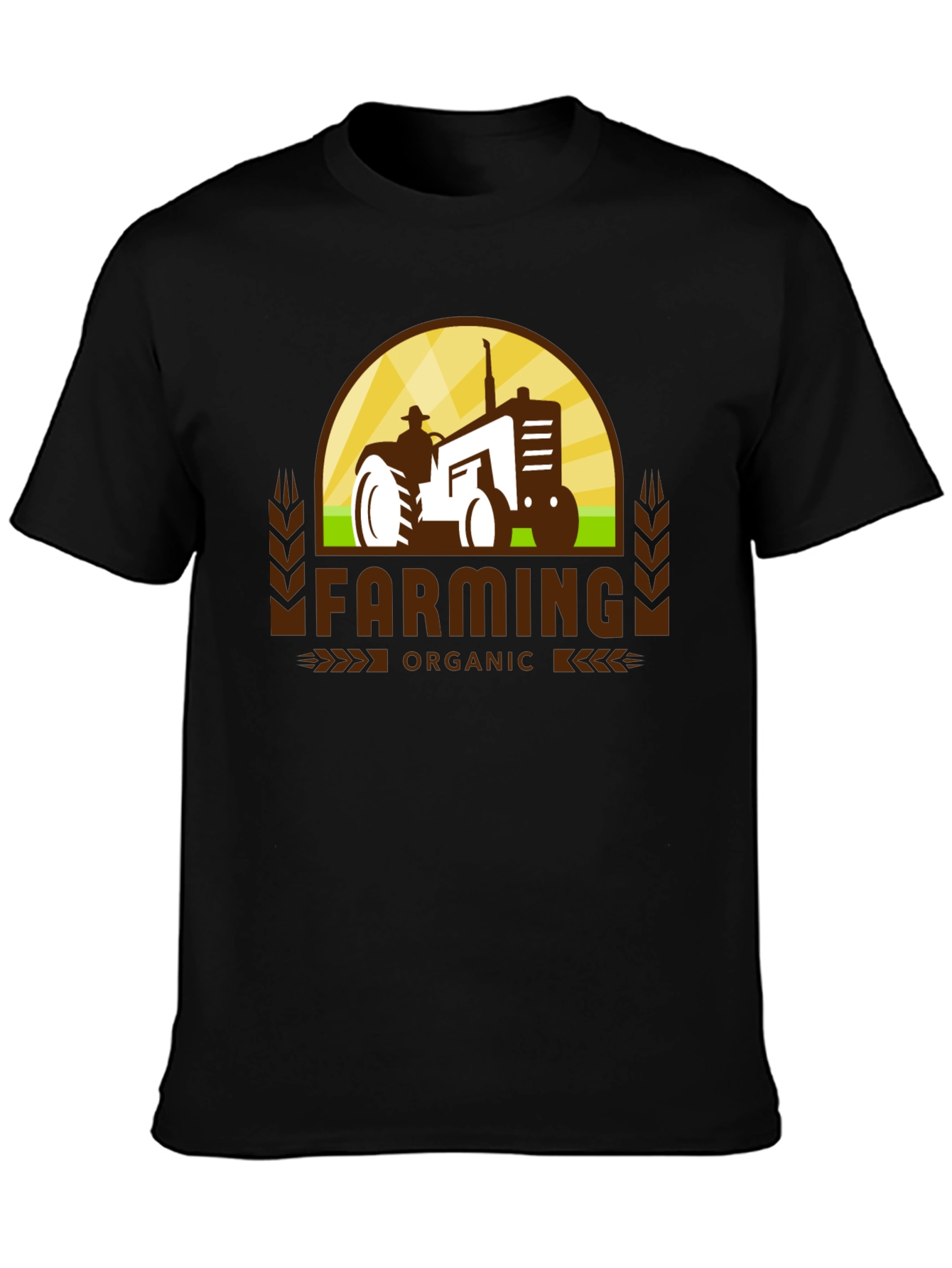 Organic Farming Tractor Graphic T-Shirt