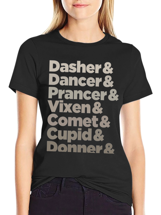 Reindeer Names T-Shirt: Dasher Dancer Prancer Vixen & More!
