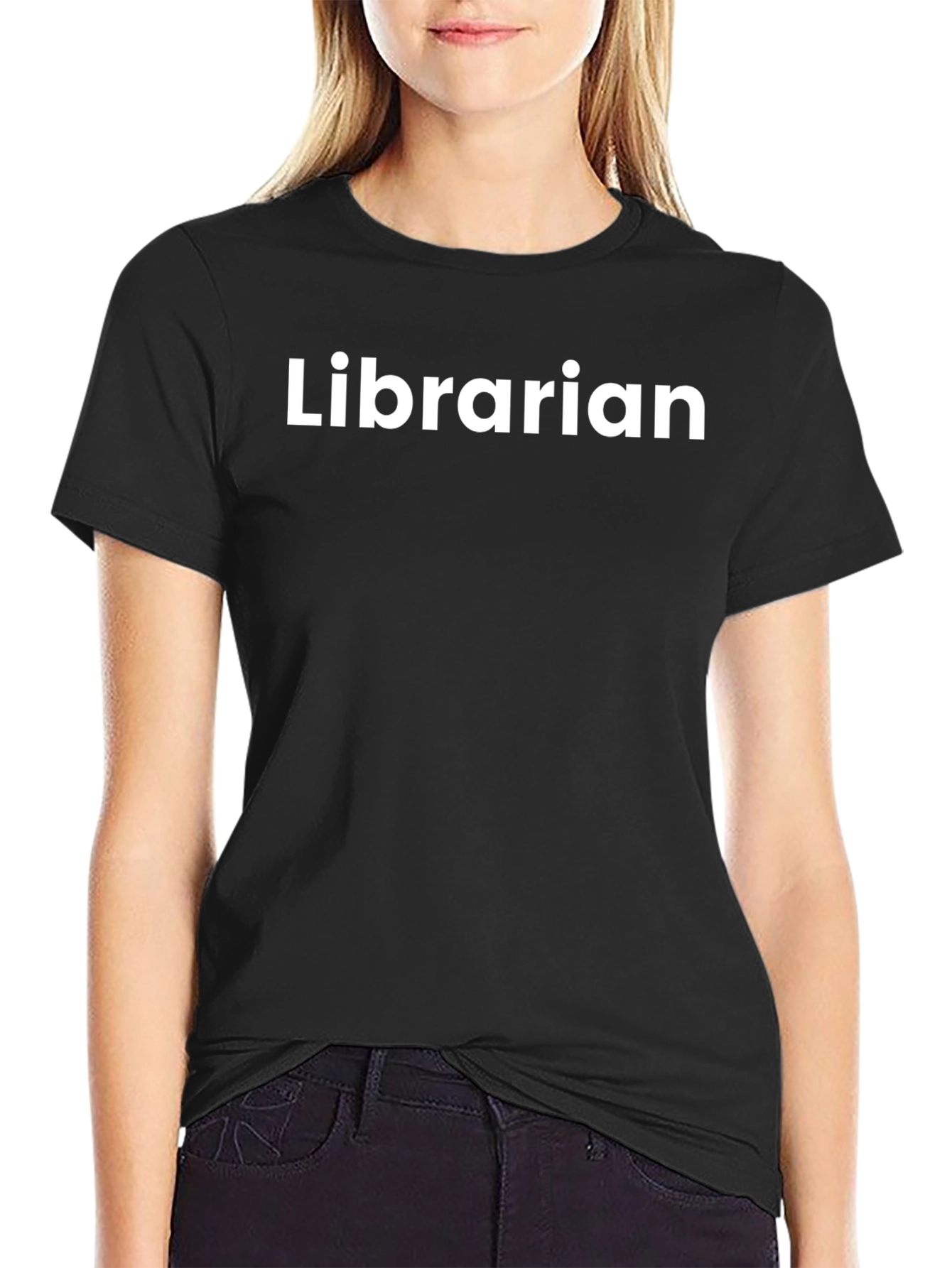 Librarian Crew Neck T-Shirt - Classic Black