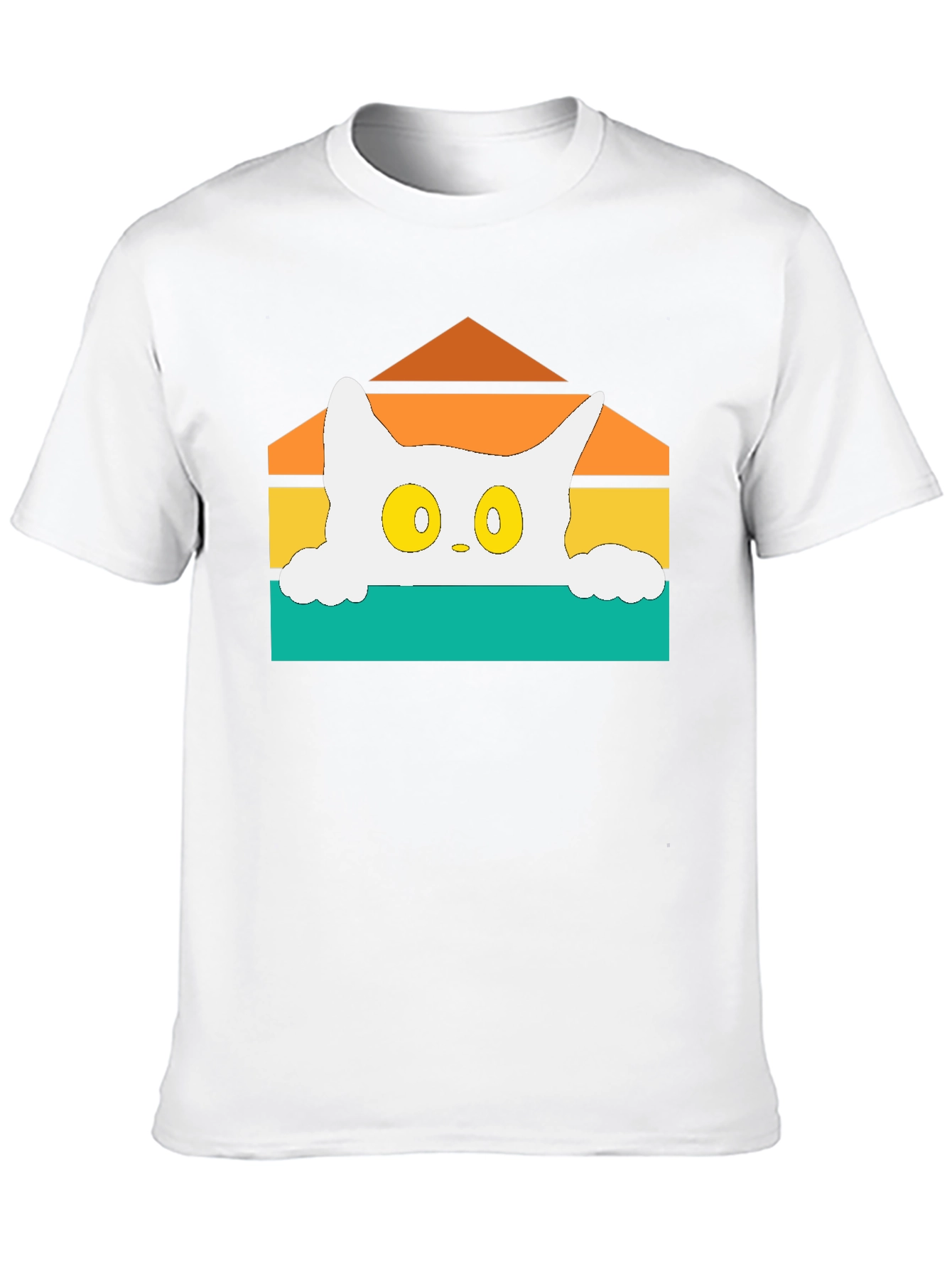 Retro Cat Peek T-Shirt - Black