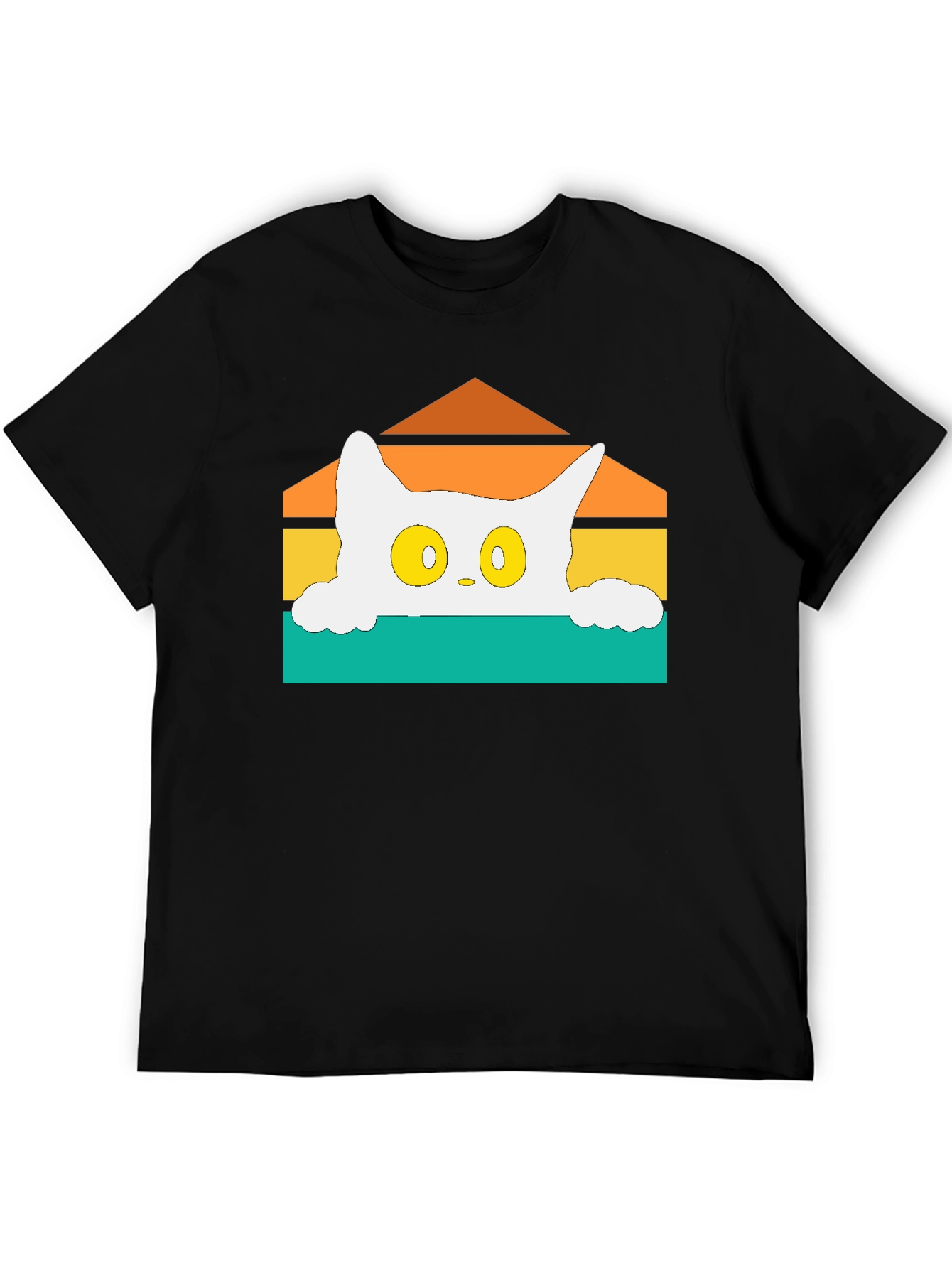 Retro Cat Peek T-Shirt - Black