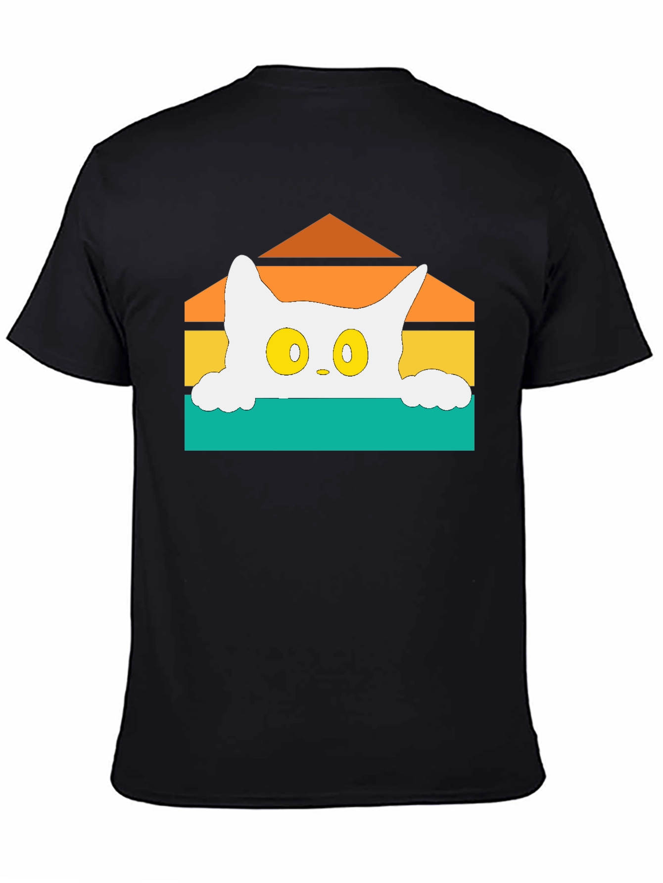 Retro Cat Peek T-Shirt - Black
