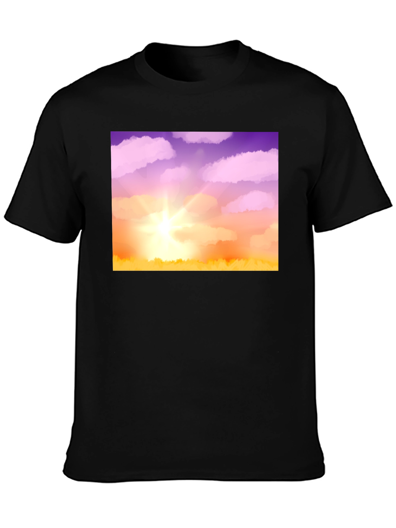Sunrise Sky T-Shirt - Soft Black Cotton Blend