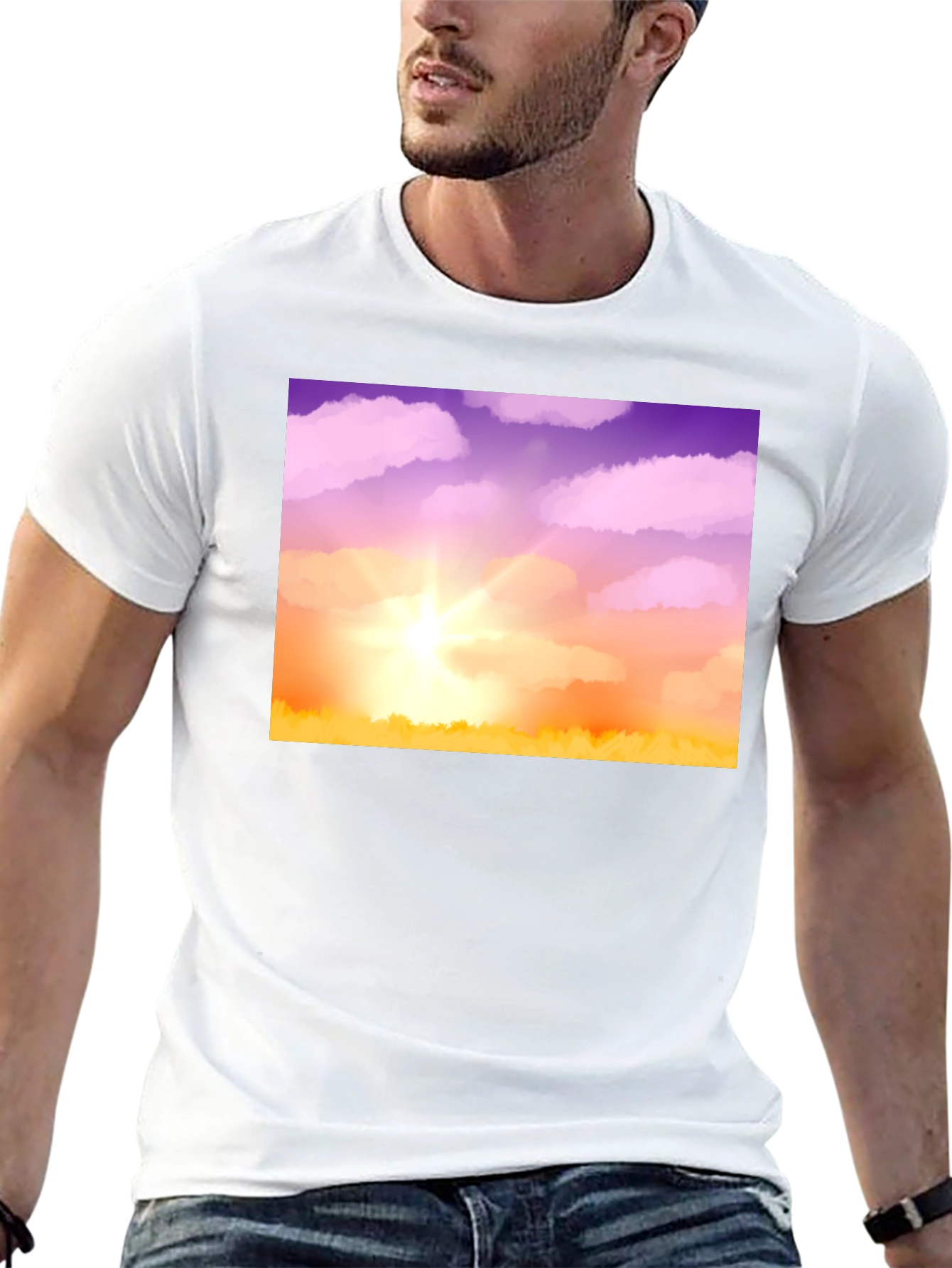 Sunrise Sky T-Shirt - Soft Black Cotton Blend