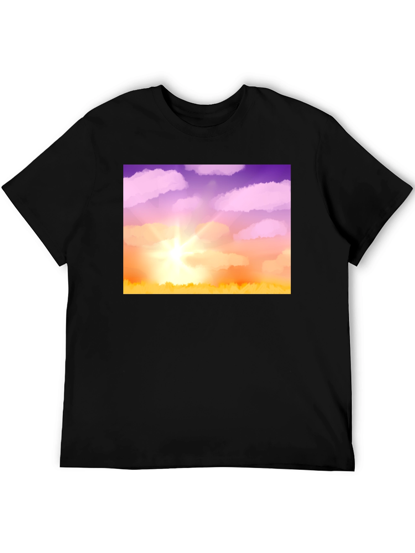 Sunrise Sky T-Shirt - Soft Black Cotton Blend