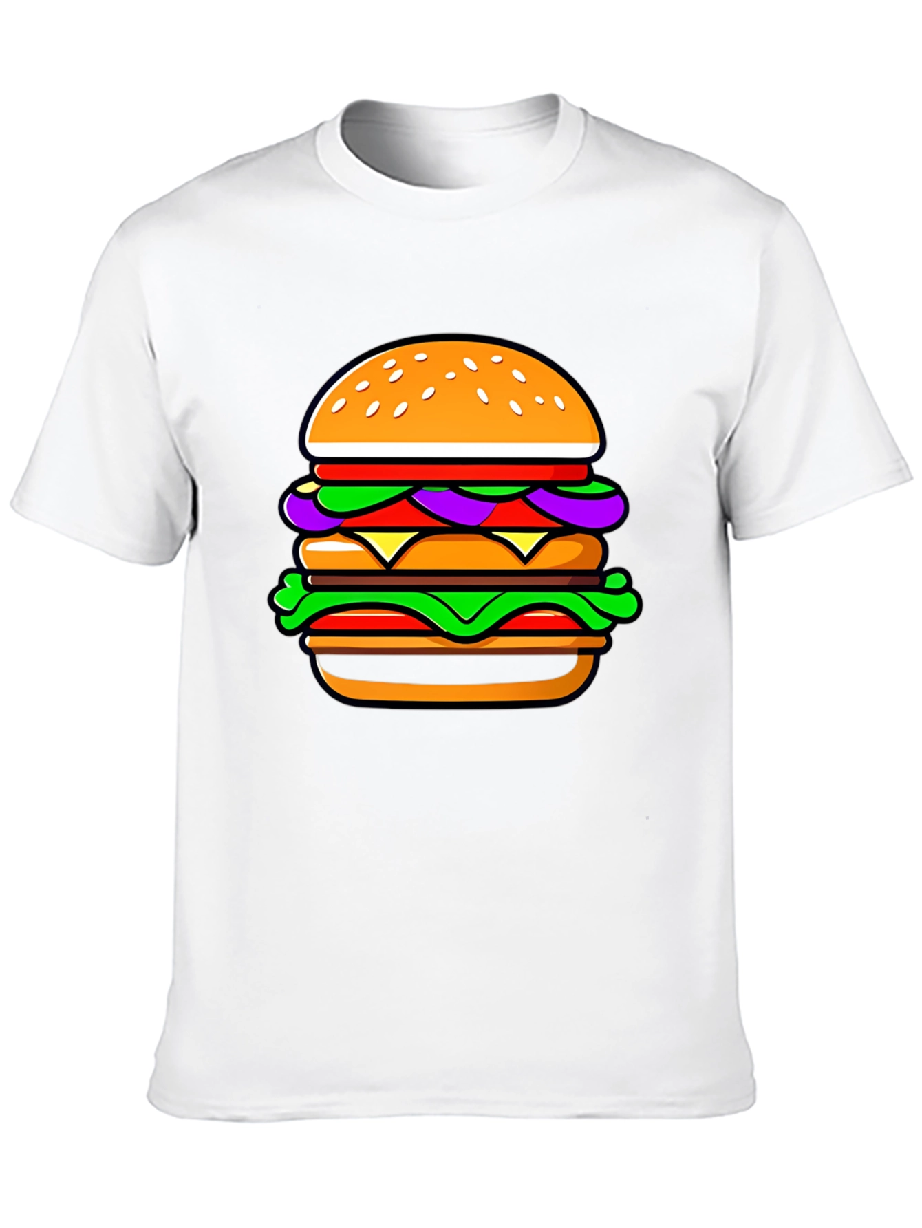 Burger Graphic T-Shirt - Casual Black Tee
