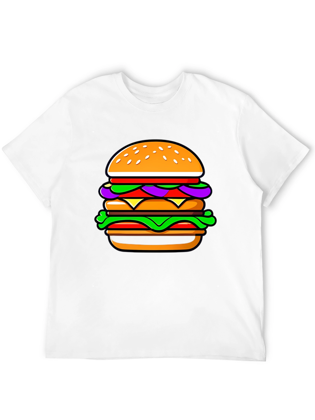 Burger Graphic T-Shirt - Casual Black Tee