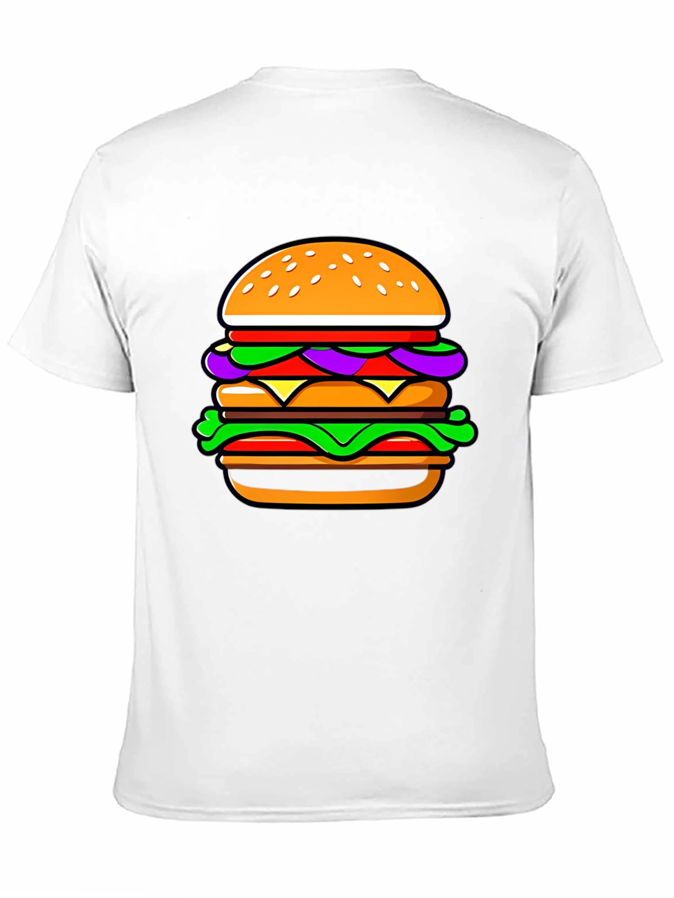 Burger Graphic T-Shirt - Casual Black Tee