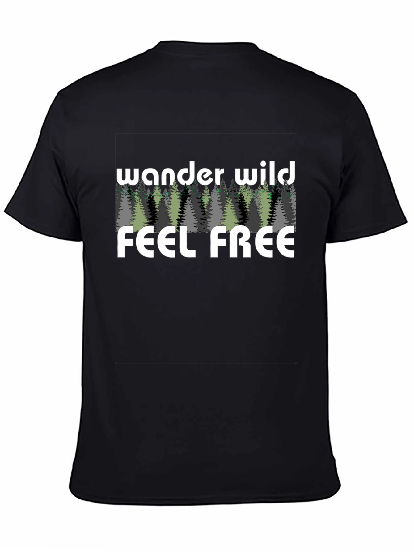 Wander Wild Feel Free Graphic Black T-Shirt