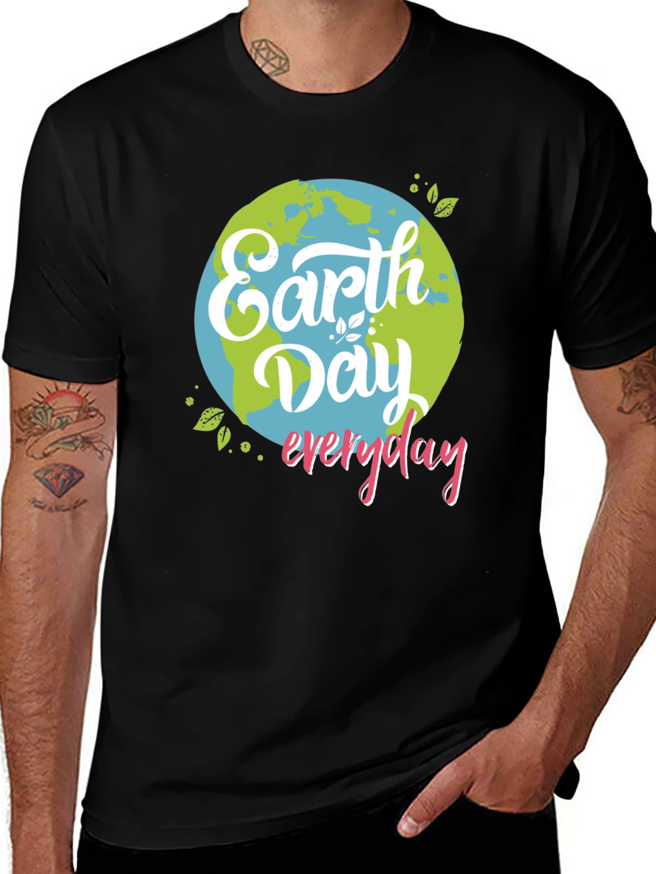Earth Day Everyday Graphic Tee - Black
