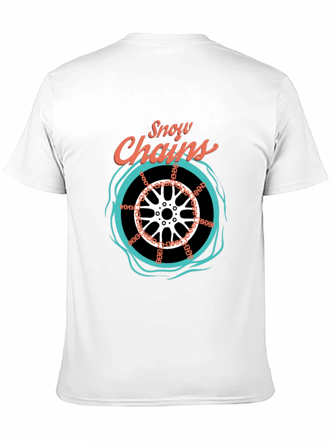 Snow Chains Graphic T-Shirt - Black Cotton Tee