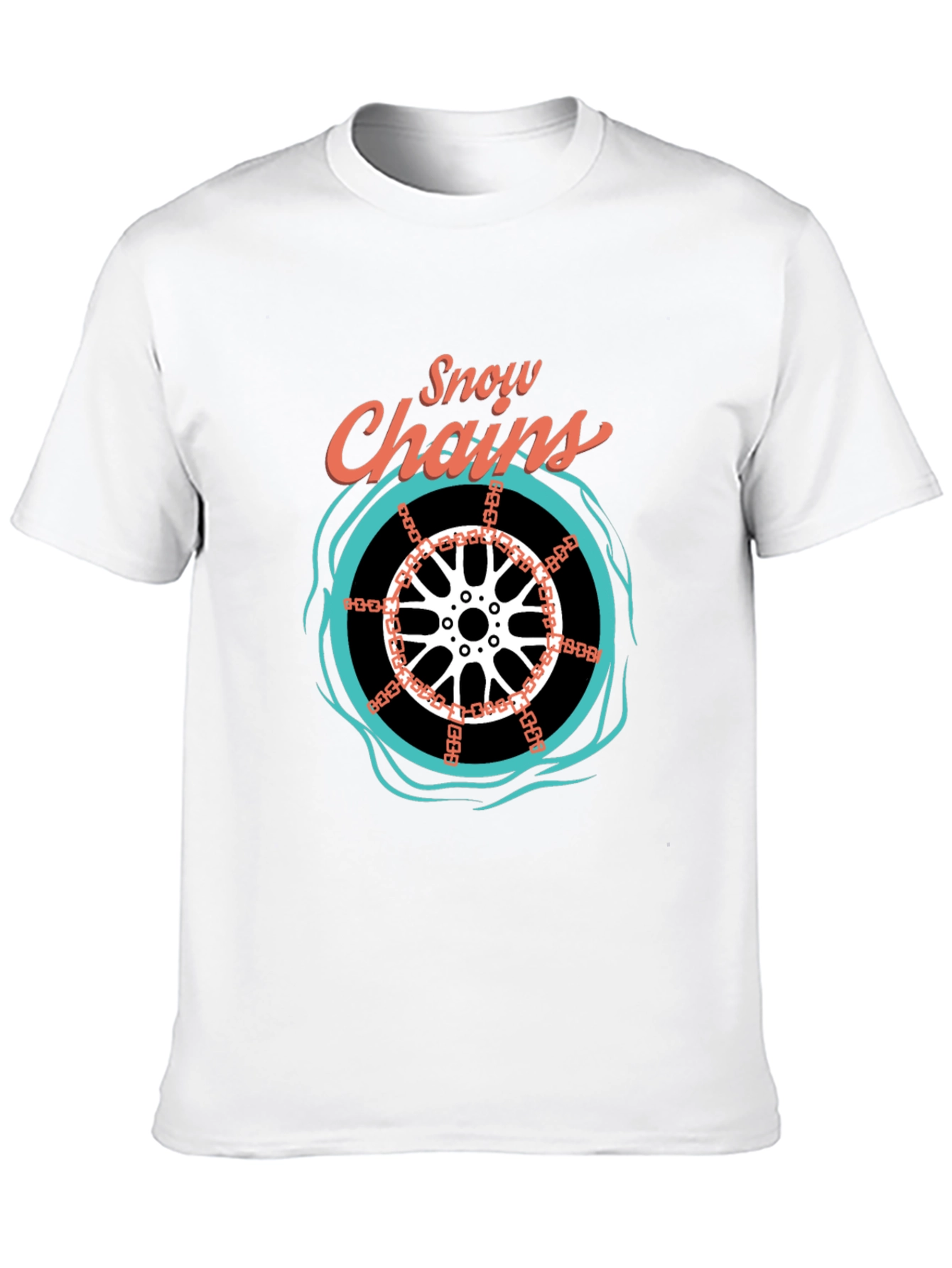 Snow Chains Graphic T-Shirt - Black Cotton Tee