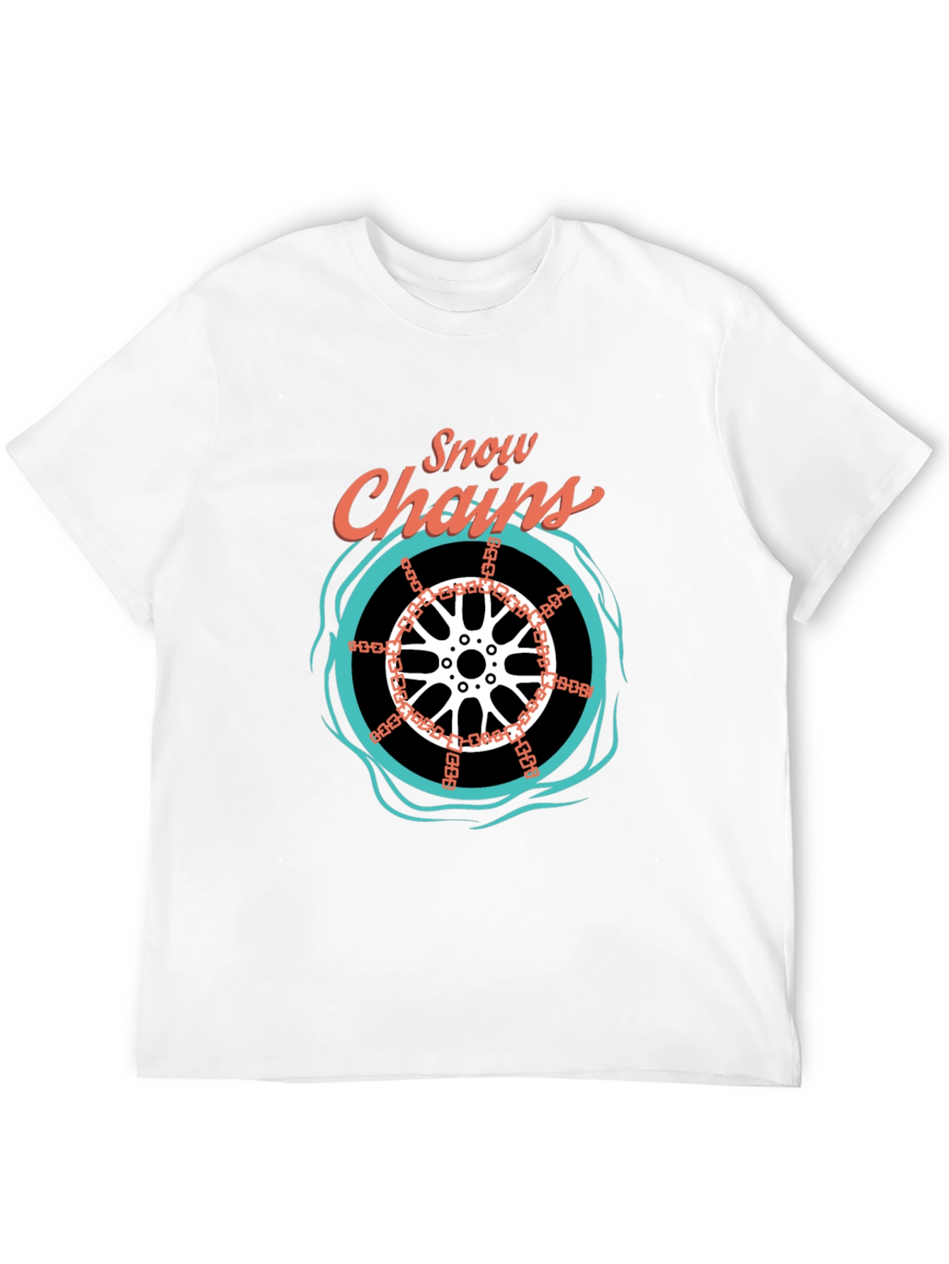 Snow Chains Graphic T-Shirt - Black Cotton Tee