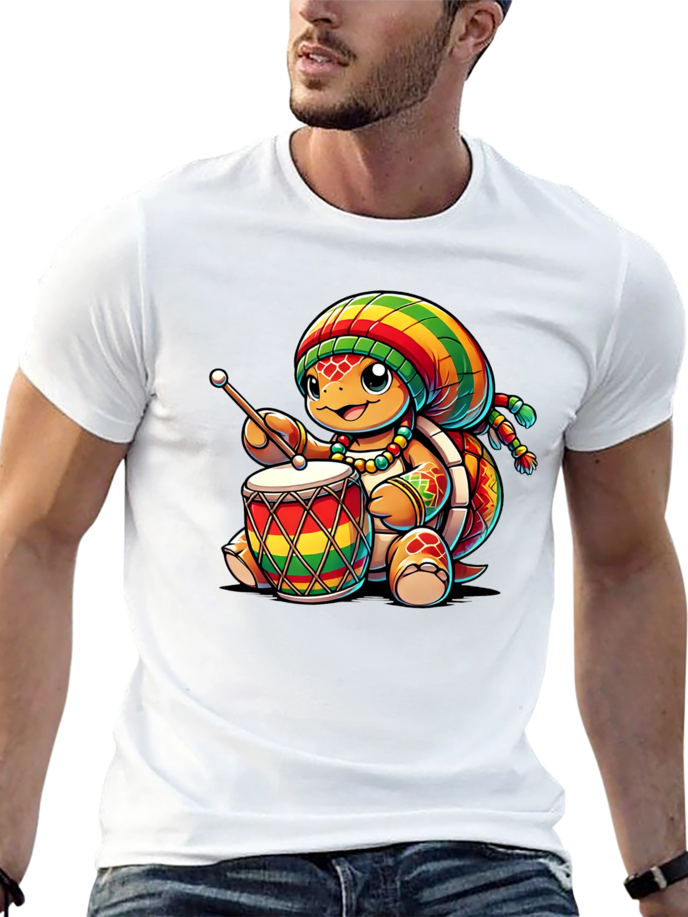 Rasta Turtle Drummer T-Shirt