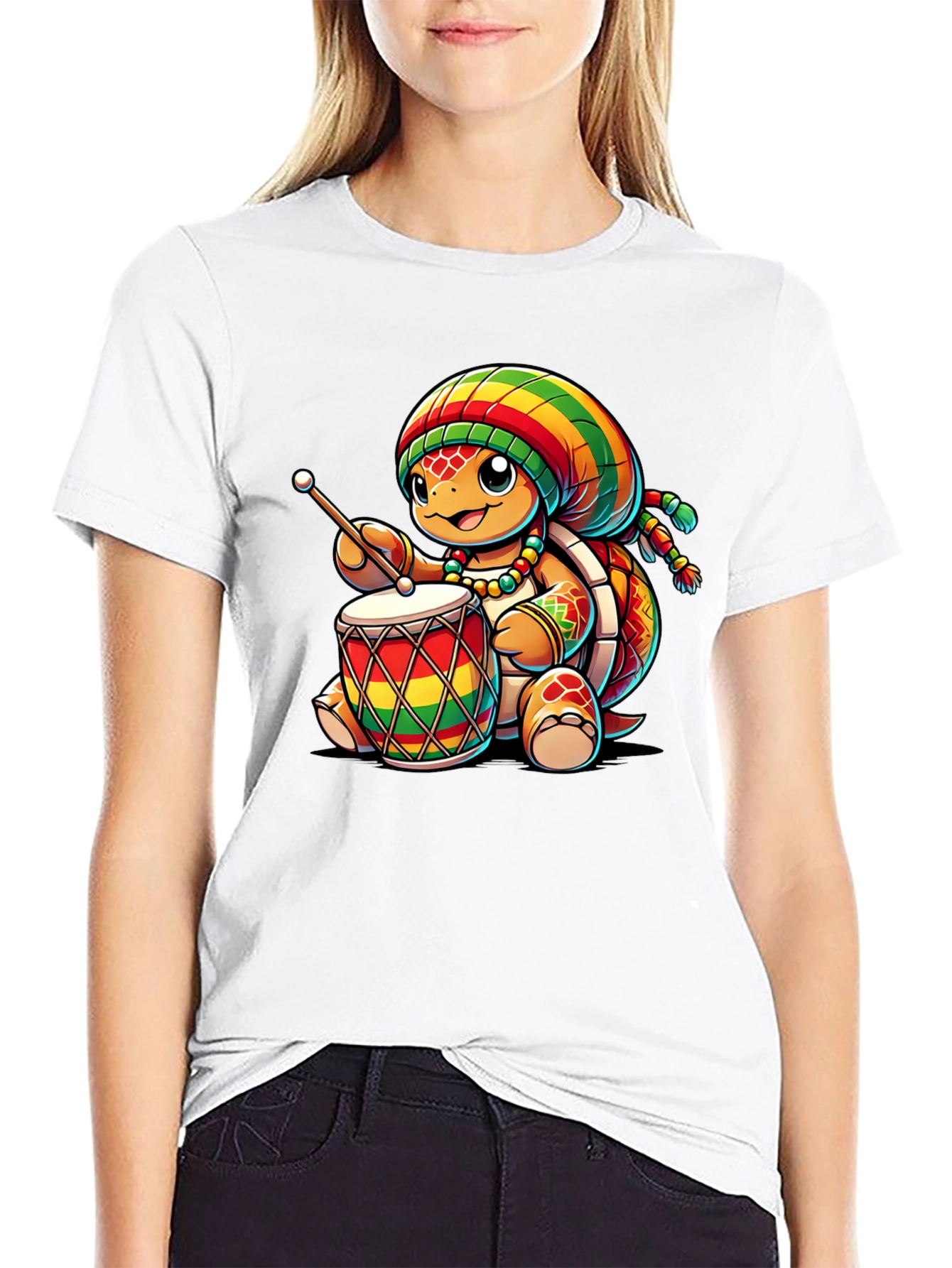 Rasta Turtle Drummer T-Shirt