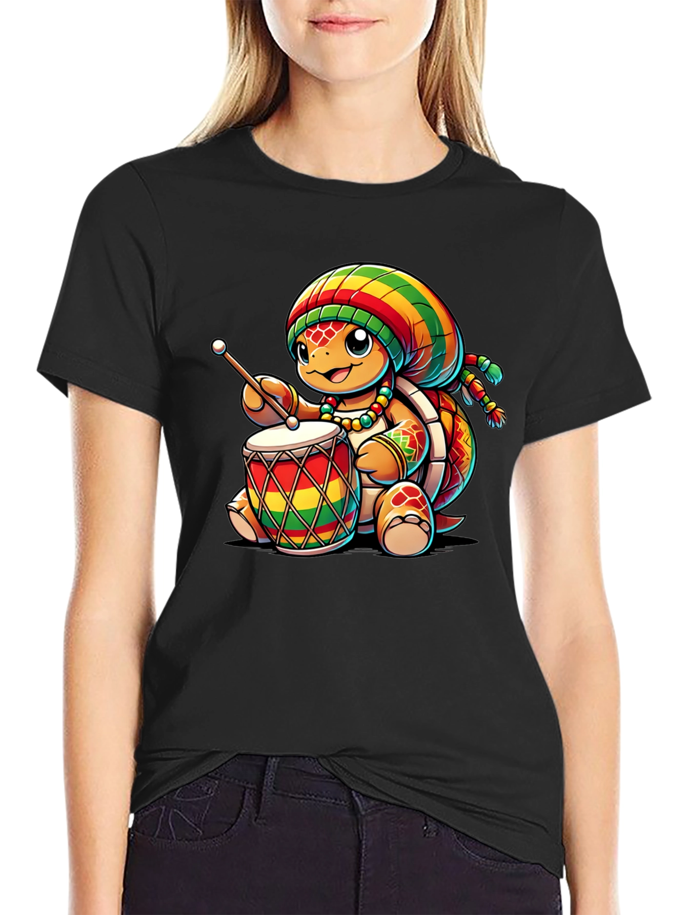Rasta Turtle Drummer T-Shirt