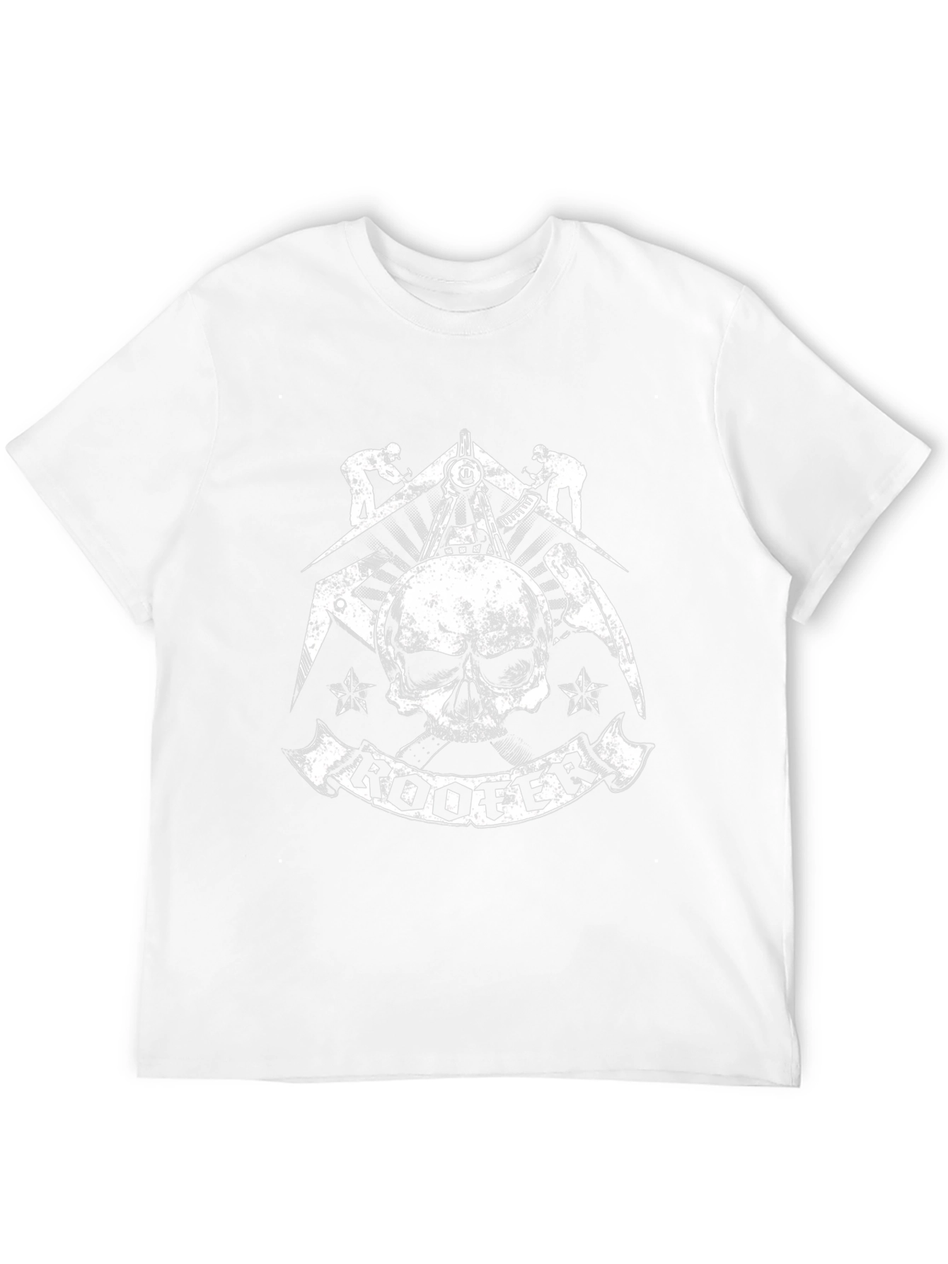Roofer Skull Graphic T-Shirt - Black