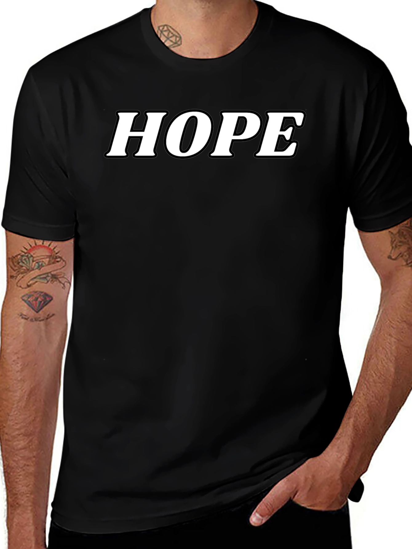 HOPE T-Shirt - Classic Black Cotton Blend Tee
