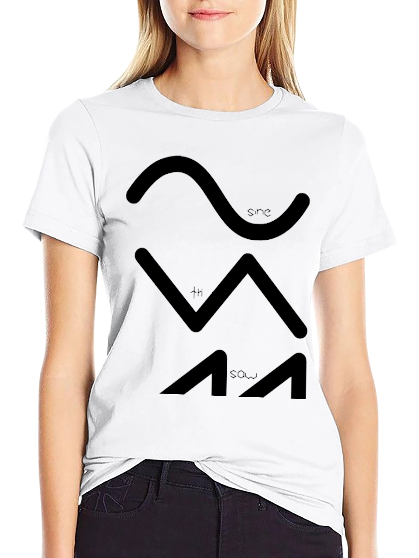 Sine Sawtooth Wave Black T-Shirt