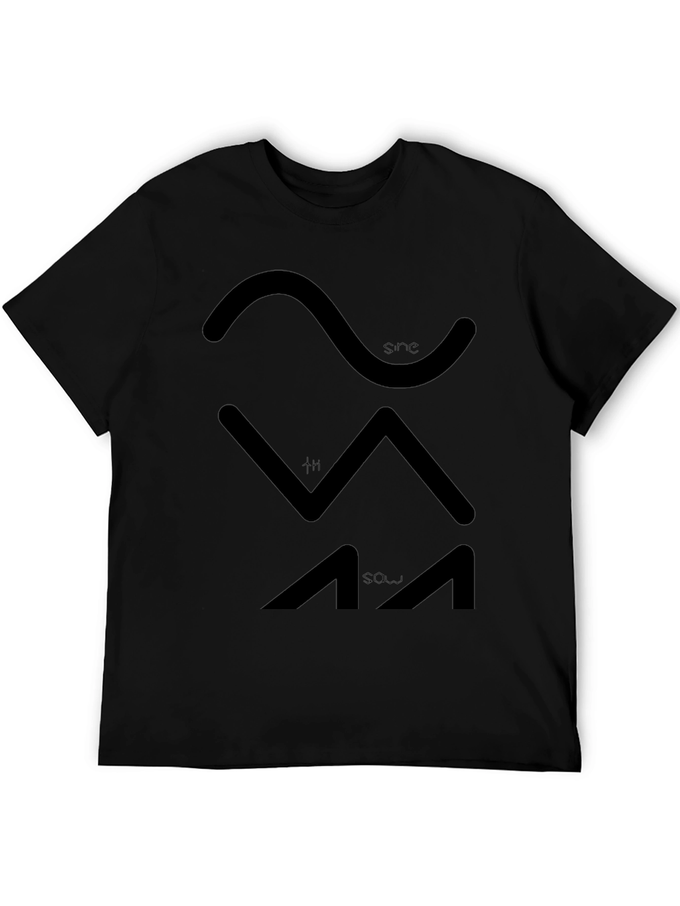 Sine Sawtooth Wave Black T-Shirt