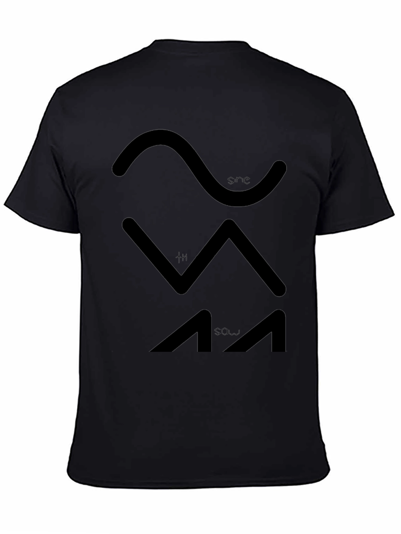 Sine Sawtooth Wave Black T-Shirt
