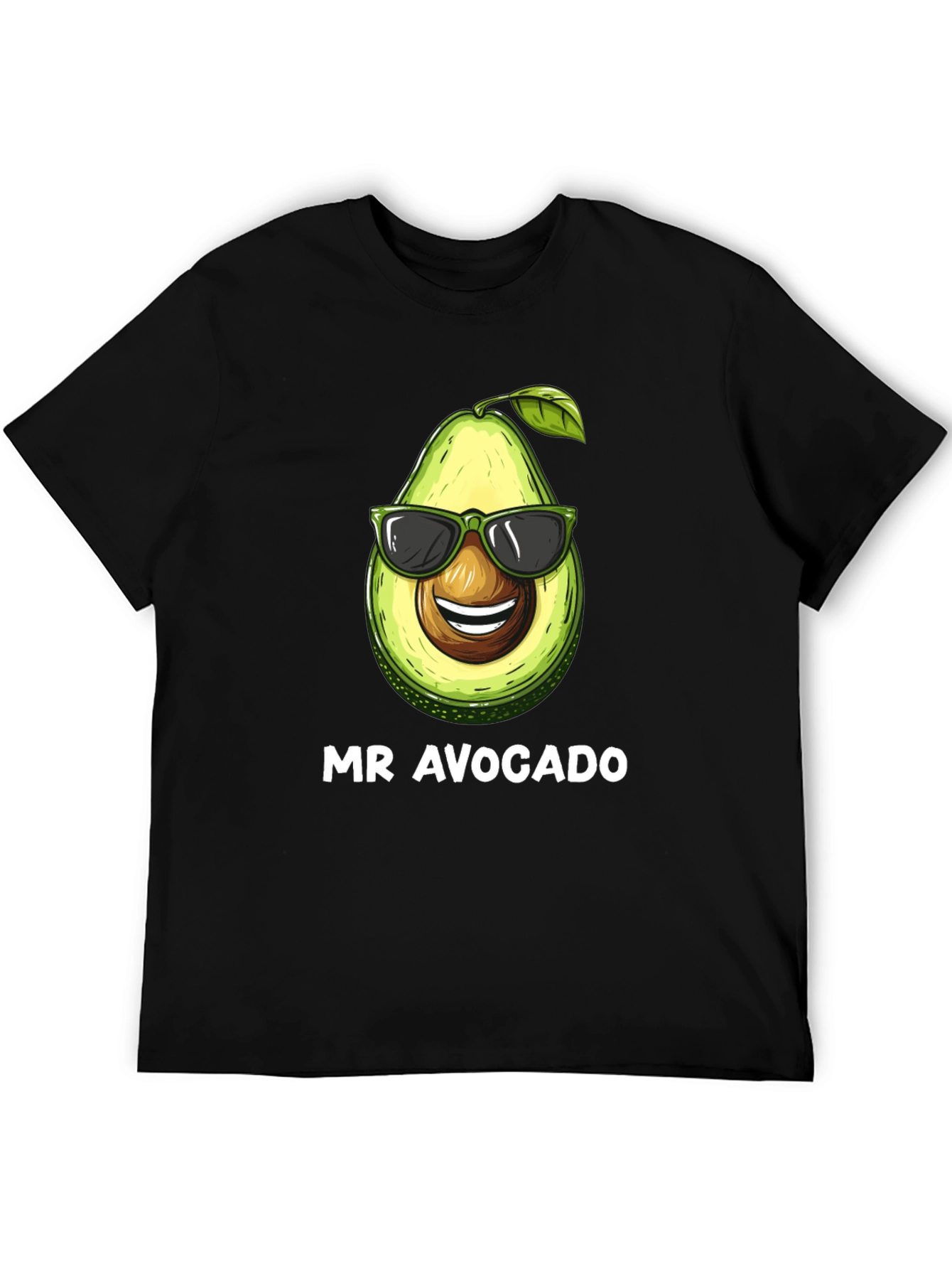 Mr. Avocado Graphic Tee - Black Cotton T-Shirt