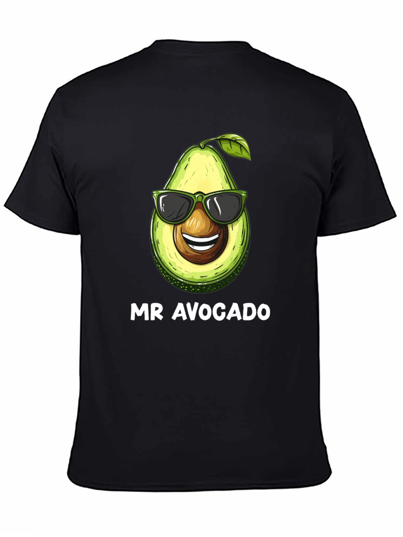 Mr. Avocado Graphic Tee - Black Cotton T-Shirt
