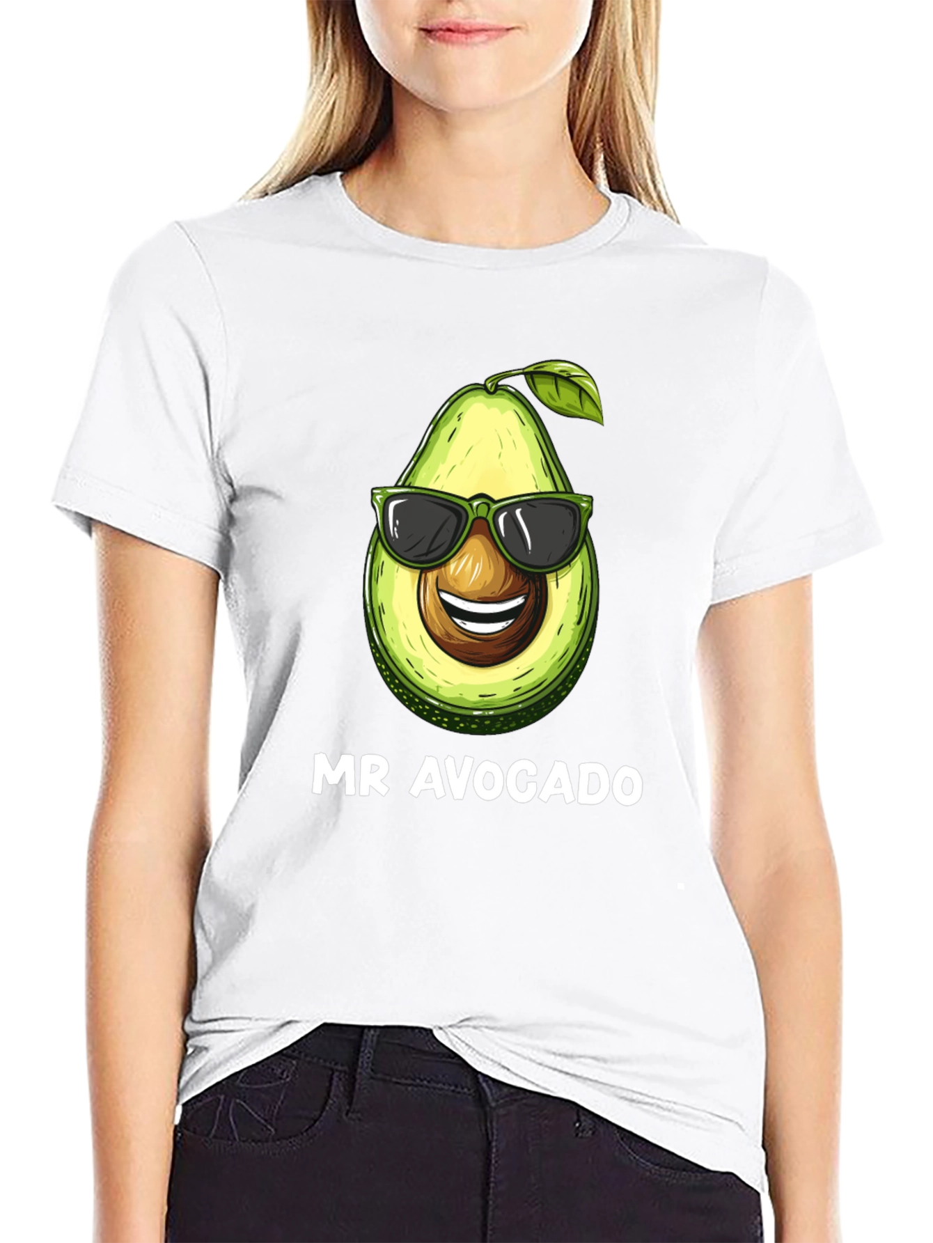 Mr. Avocado Graphic Tee - Black Cotton T-Shirt
