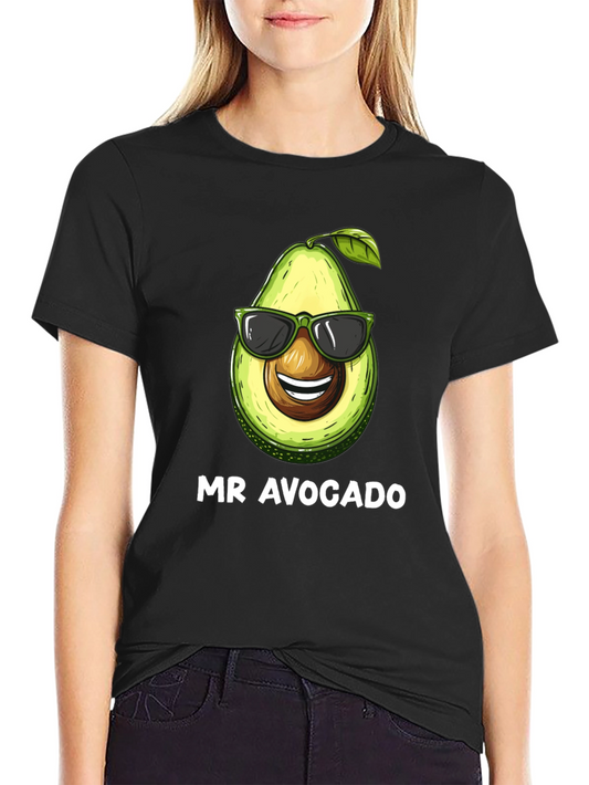 Mr. Avocado Graphic Tee - Black Cotton T-Shirt