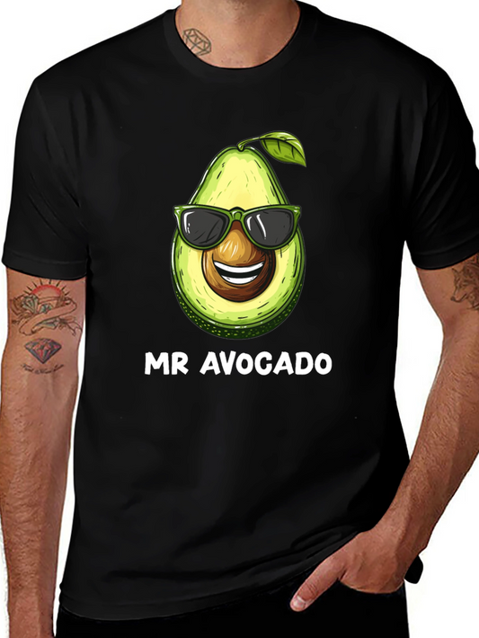 Mr. Avocado Graphic Tee - Black Cotton T-Shirt